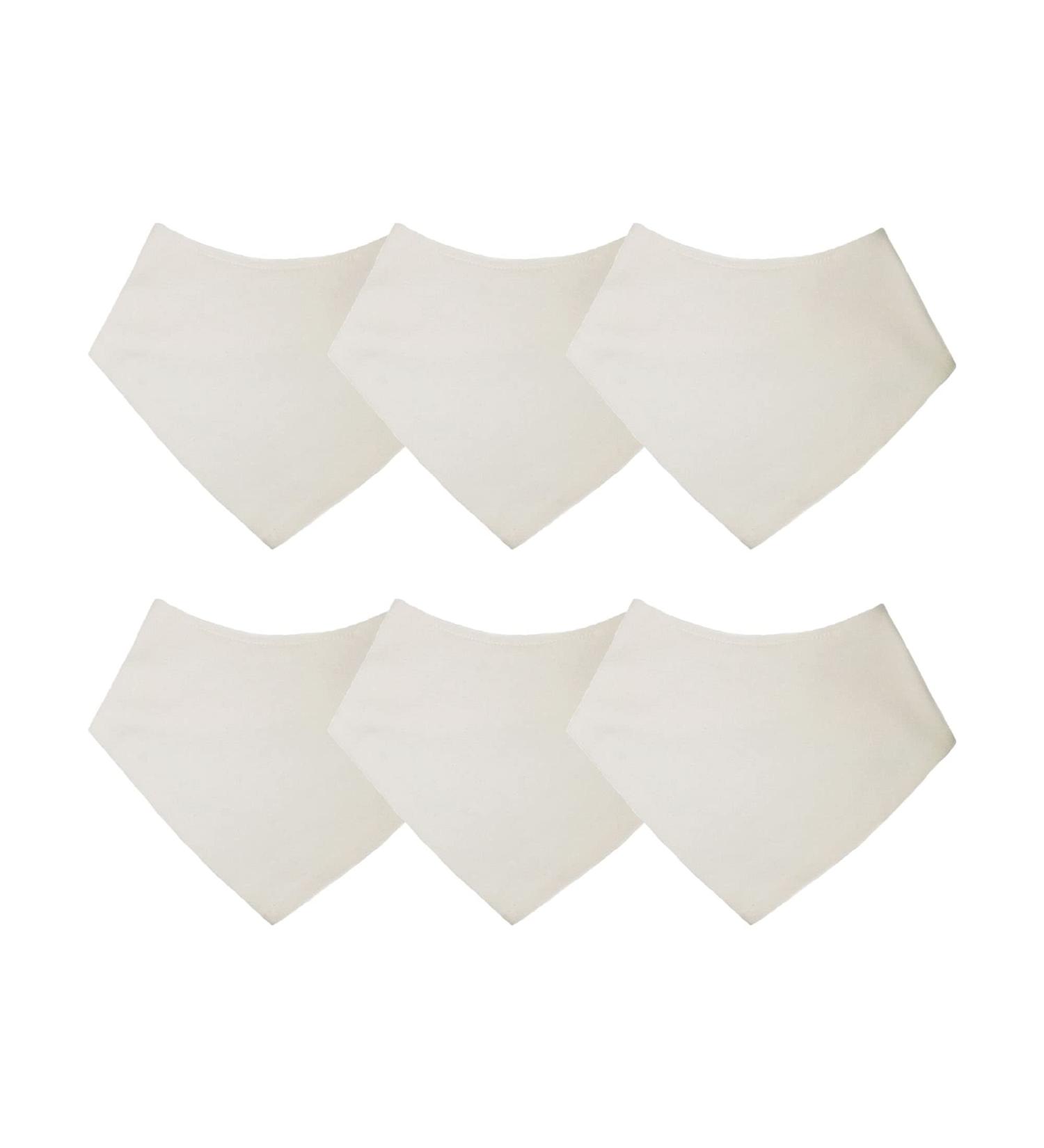 Royal Icon Baby Bandana Bibs - Soft & Absorbent 0-6 Months Dribble Bibs | Set of 6 Cream Bibs for Newborn Boys & Girls - Buy Online on GoSupps.com