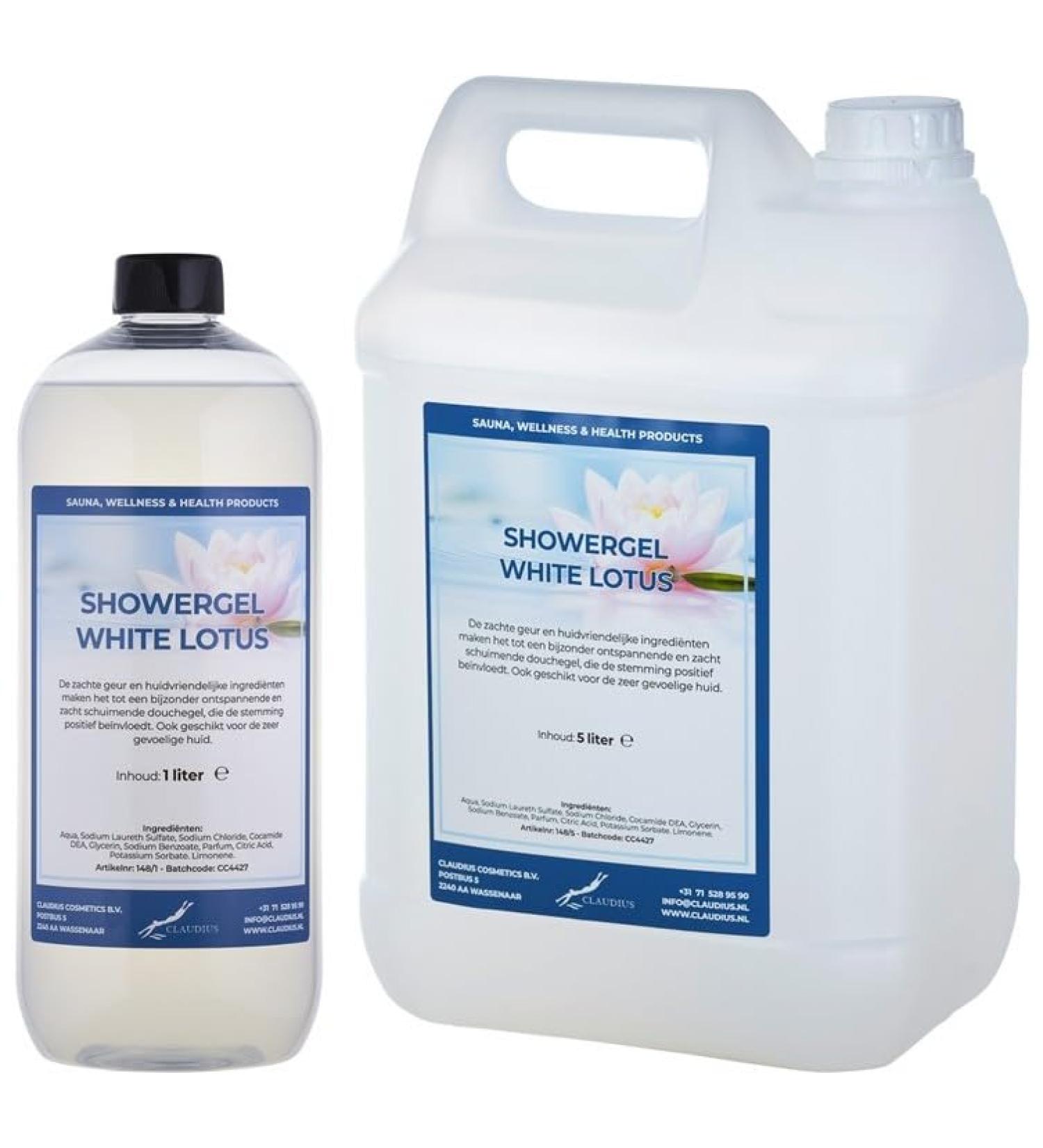 Claudius Showergel White Lotus 5 liter + 1 liter transparant