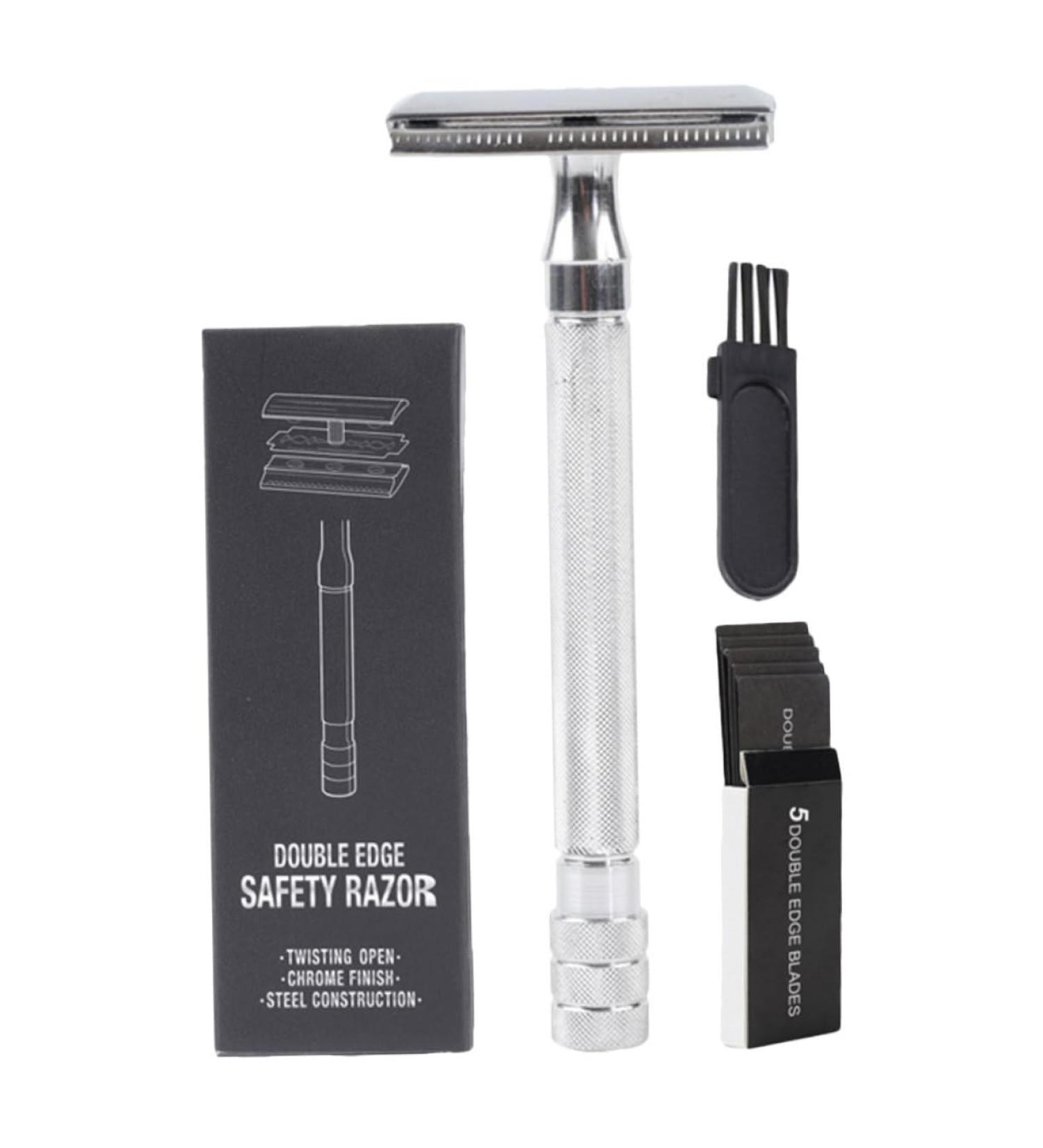 WOONEKY Manual Razor Set for Men - Hair Shaver & Mustache Trimmer - Metal Blade Compact Design 10.3x4cm - Buy Online on GoSupps.com