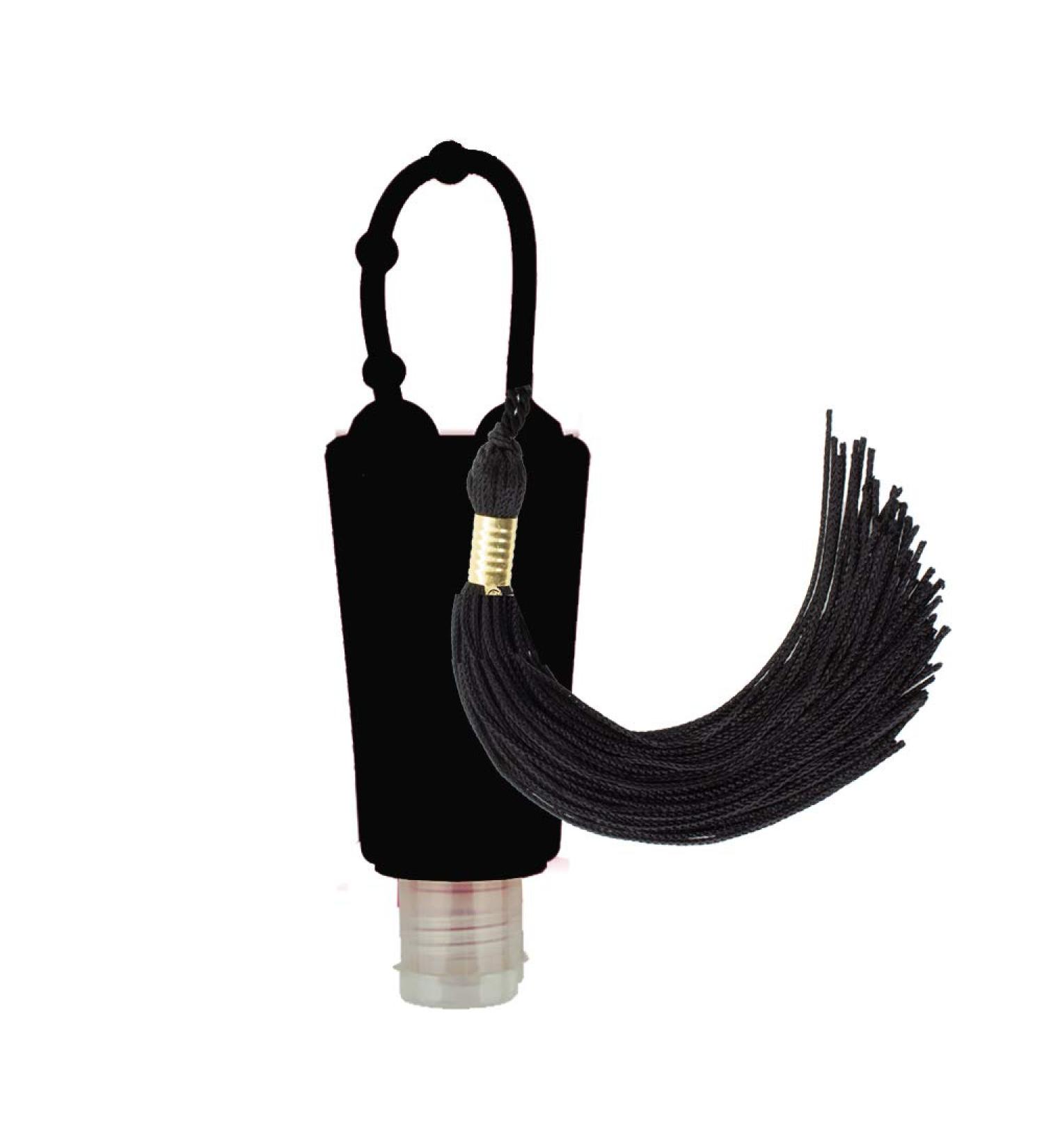 Black Tassel Hand Sanitizer Holder for Backpack - 1 oz Bottle Case - Buy Online on GoSupps.com