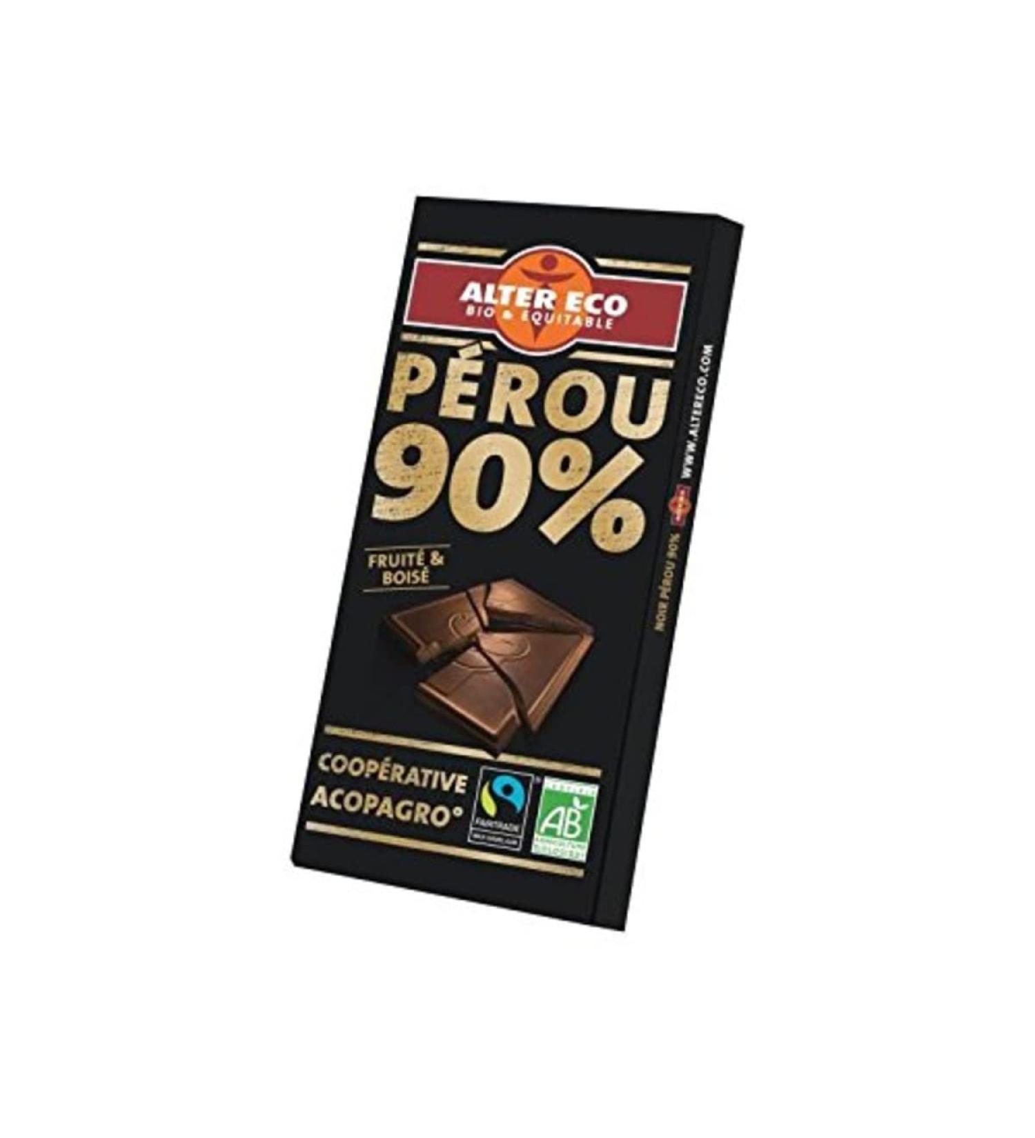 Alter Eco Dark chocolate from Peru, fruity and woody 90% - 100g bar