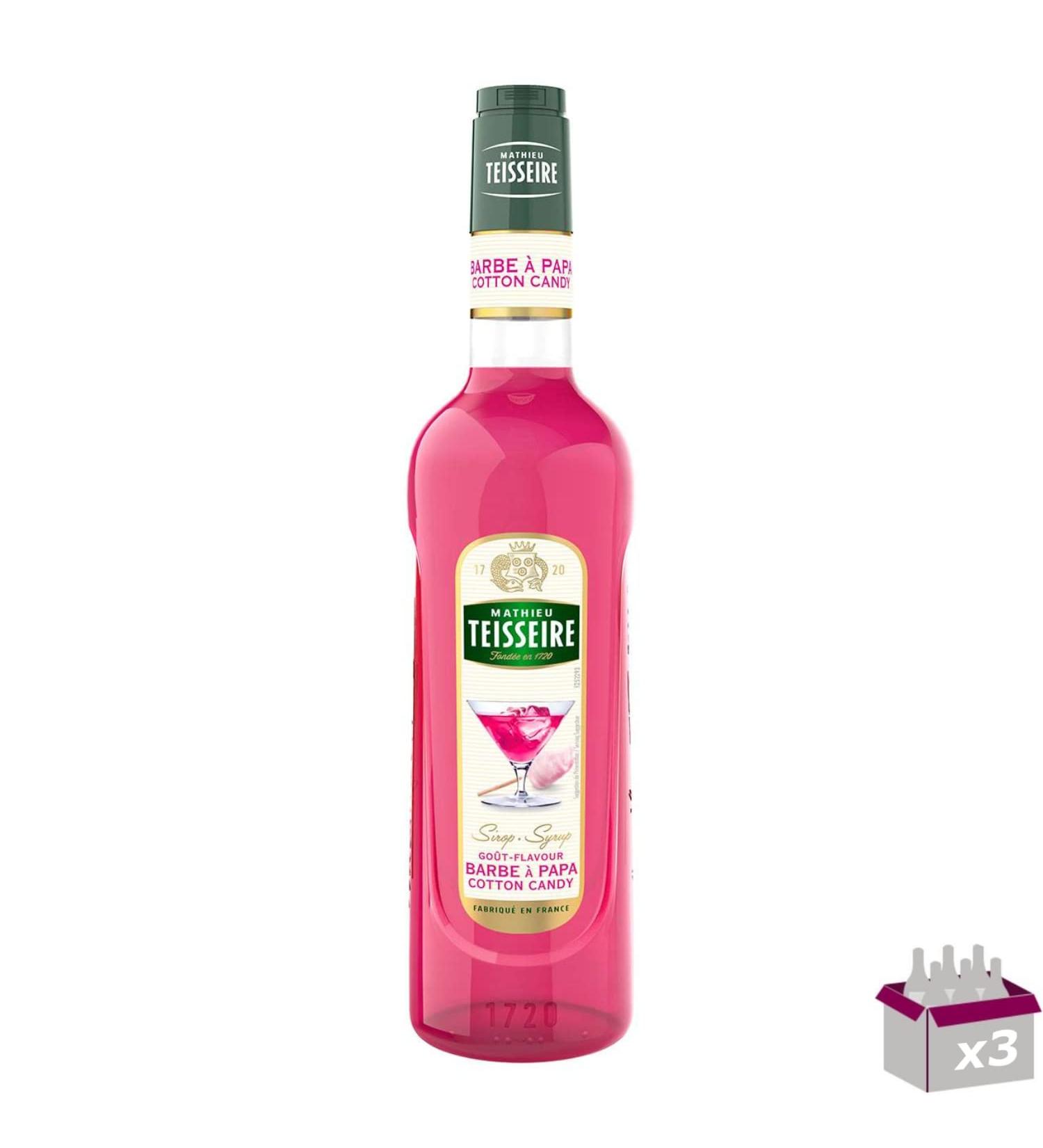 TEISSEIRE Pack of 3 Candy Floss Syrup 70cl