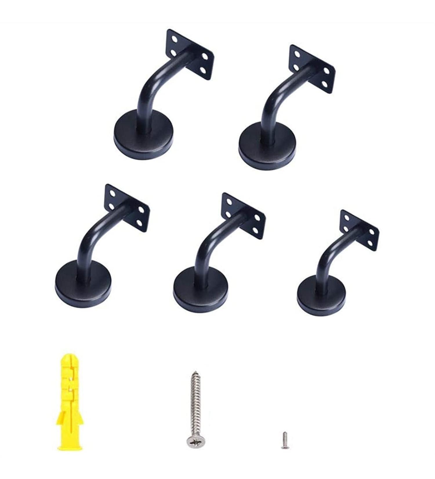 Sturdy Handrail Bracket Solid Banister Rail Bracket Stair Handrail - 5PCS - Flat Joint 60X60mm Transitional (Color : Black) - Buy Online on GoSupps.com