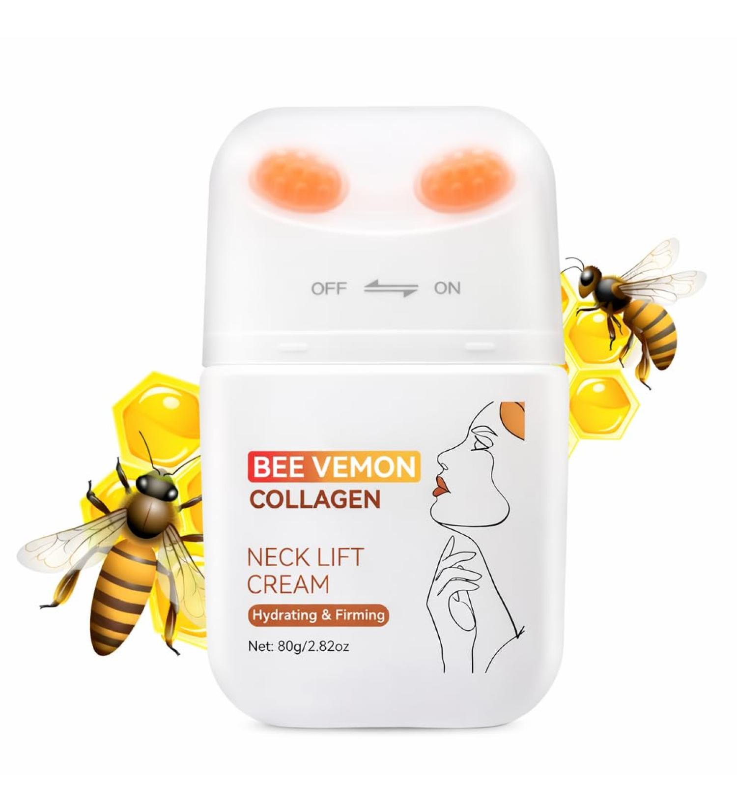 Bee Venom Collagen Neck Lift Cream with Roller Firming Anti-Aging Moisturizer for Neck & D collet Deep Hydration Sensitive Skin Safe 2.82 oz - Buy Online on GoSupps.com