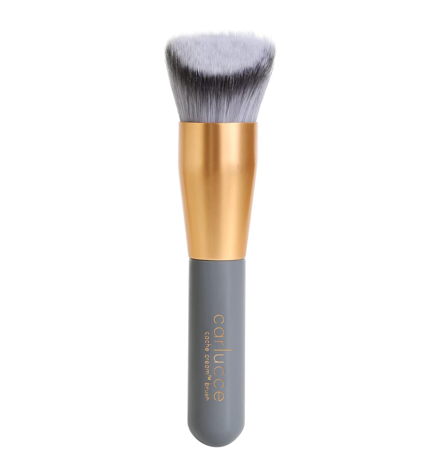 Carlucce Cream Makeup Brush - Vegan Foundation Brush for Liquid Makeup Blending Contouring & Highlighting - Soft Geometric Design Made in USA - Buy Online on GoSupps.com