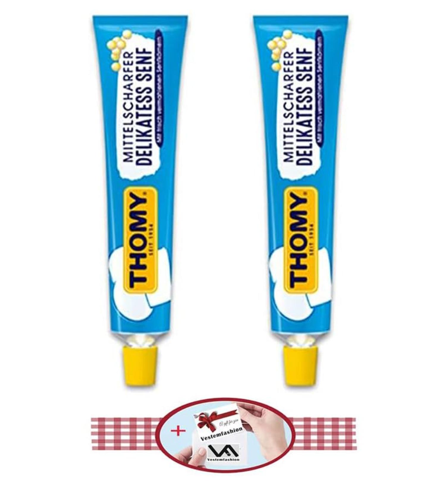 Thomy Delikatess Senf Mittelscharf - 2 x 100ml Tubes with Bonus Gift | Vestemfashion Team - Buy Online on GoSupps.com
