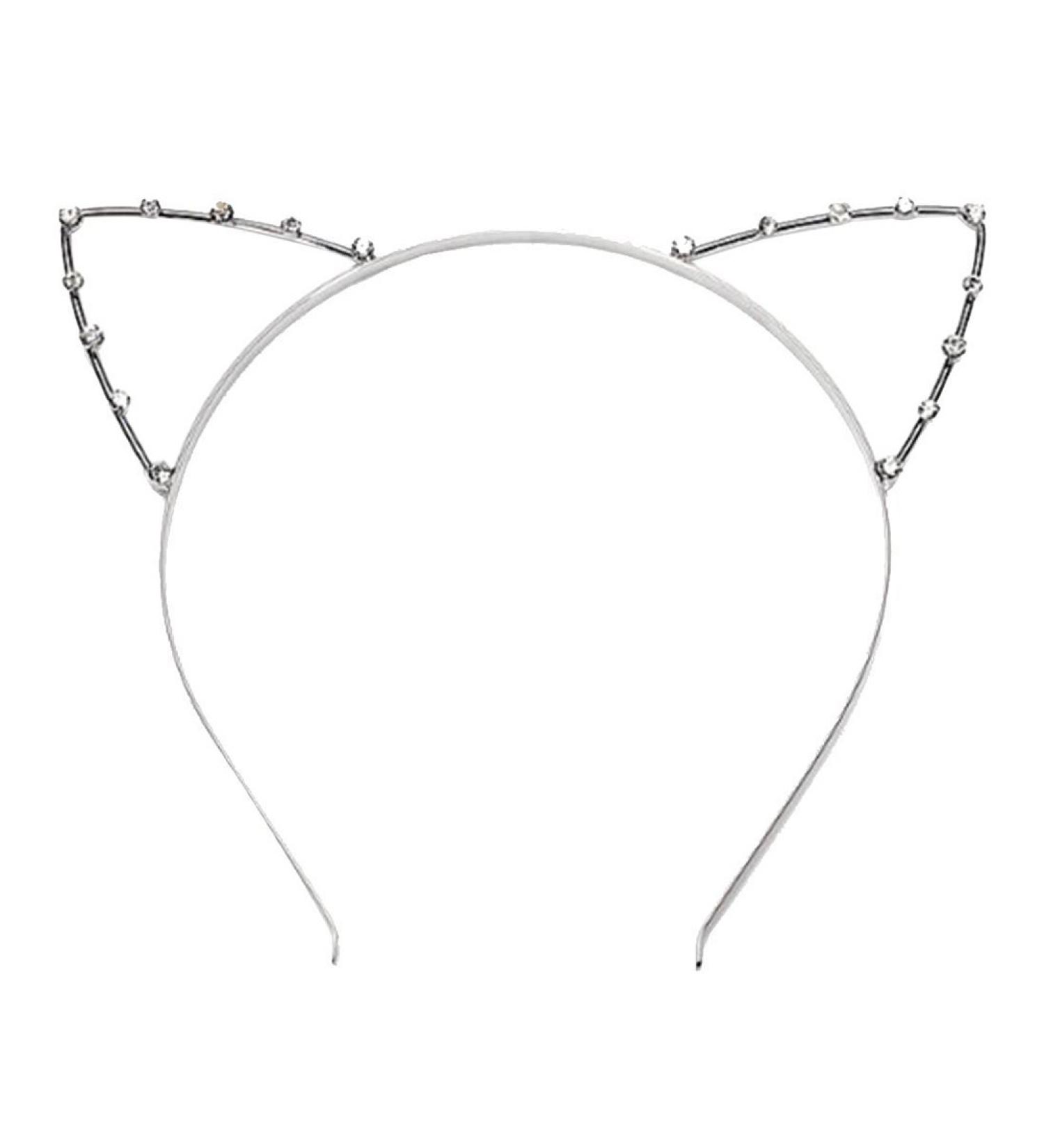 Frcolor Cat Ear Headband for Women Girls - Metal Hair Hoop Kitten Ears Hairband for Costume Party Cosplay - 1 PCS (Silver) - Buy Online on GoSupps.com