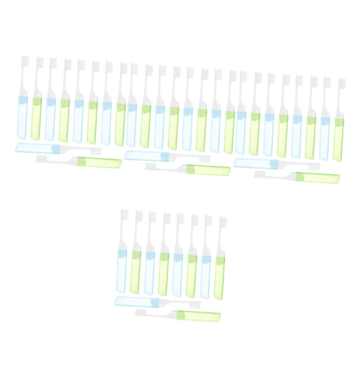 Minkissy Portable Foldable Toothbrush - 40 Disposable Travel Brushes for Adults with Case | Ideal for Travel & On-the-Go Oral Care - Buy Online on GoSupps.com