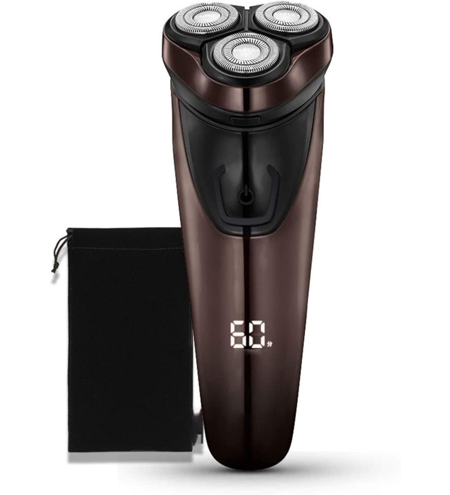 Buy Waterproof Electric Shavers for Men | Cordless USB Rechargeable Rotary Razors - Silver & Brown - Buy Online on GoSupps.com