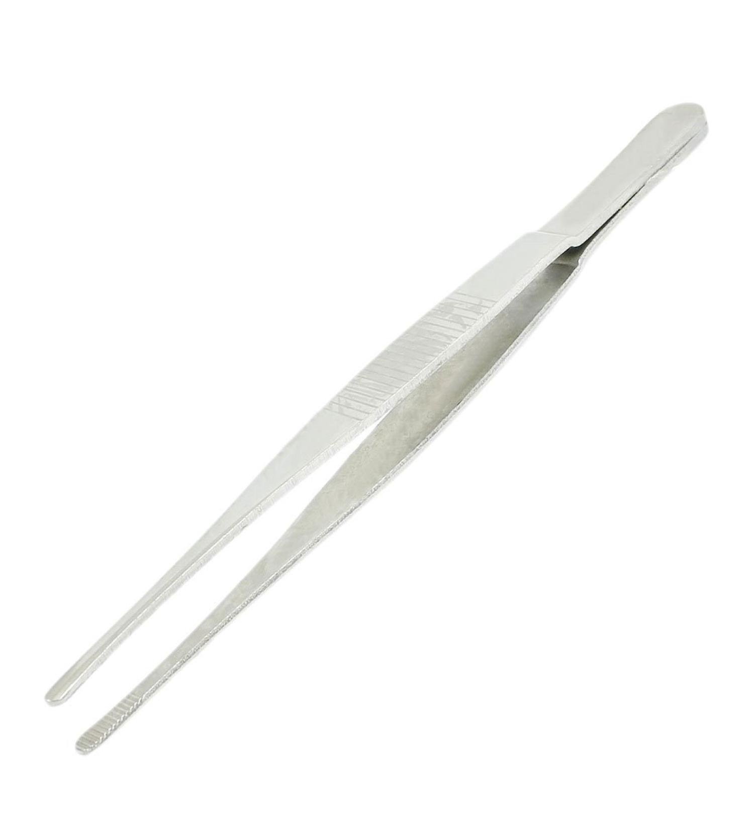 Melitt 5.5" Silver Tone Stainless Steel Round Tip Tweezers
