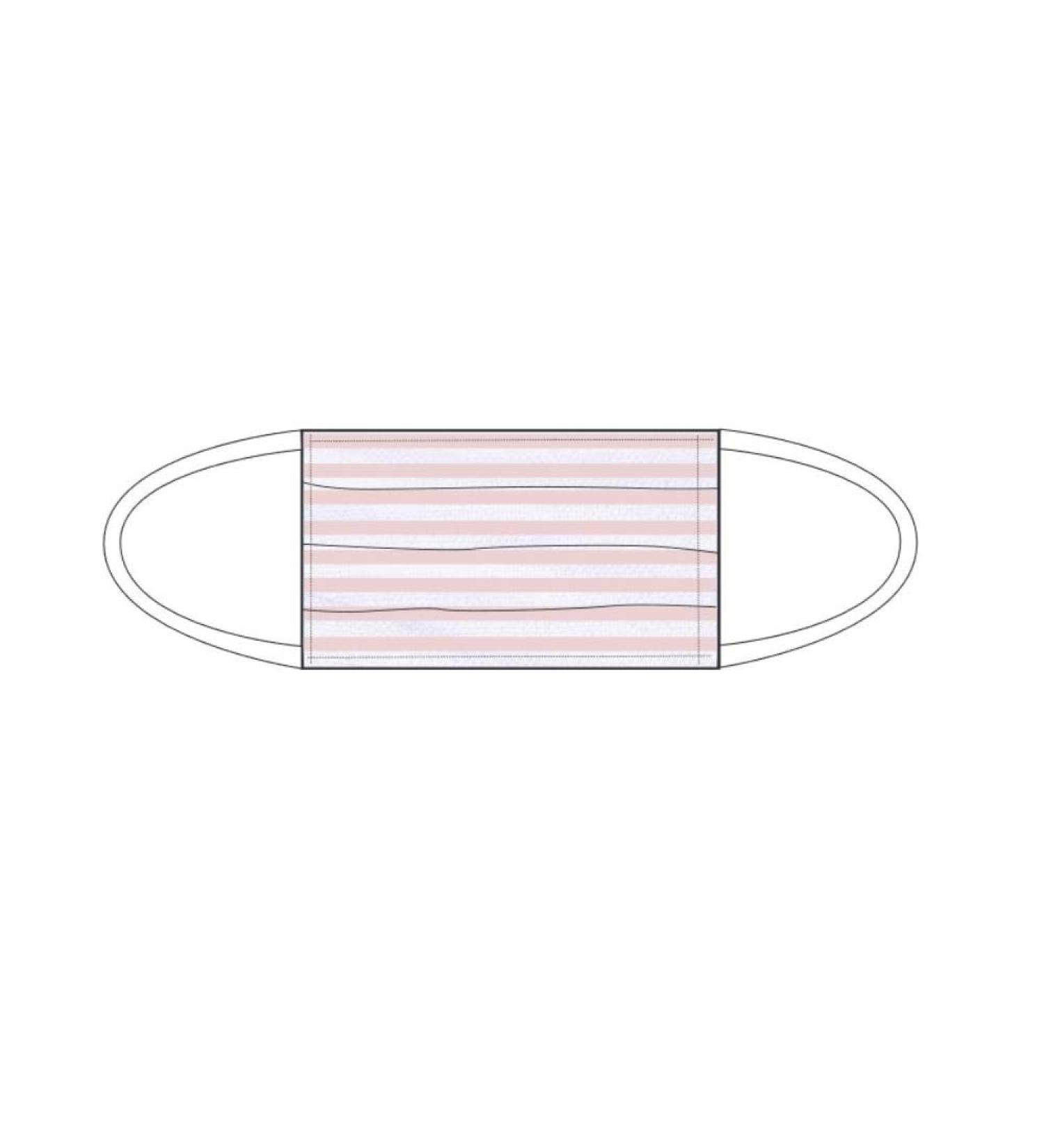 Mouth and nose mask - Kids rose-white striped