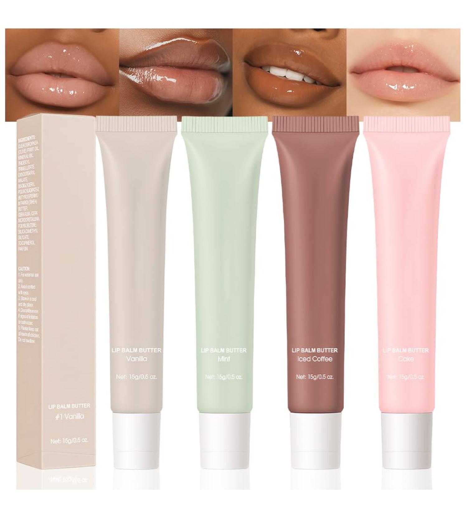 4 Pcs Summer Special Lip Butter Lip Balm Ultra-Hydrating Natural Vegan Lip Balm Sheer-Tinted Shine & Hydration Lip Care Soothes & Softens Dry Lips Skincare B lsamo labial hidratante (#1+2#+3#+4#) - Buy Online on GoSupps.com