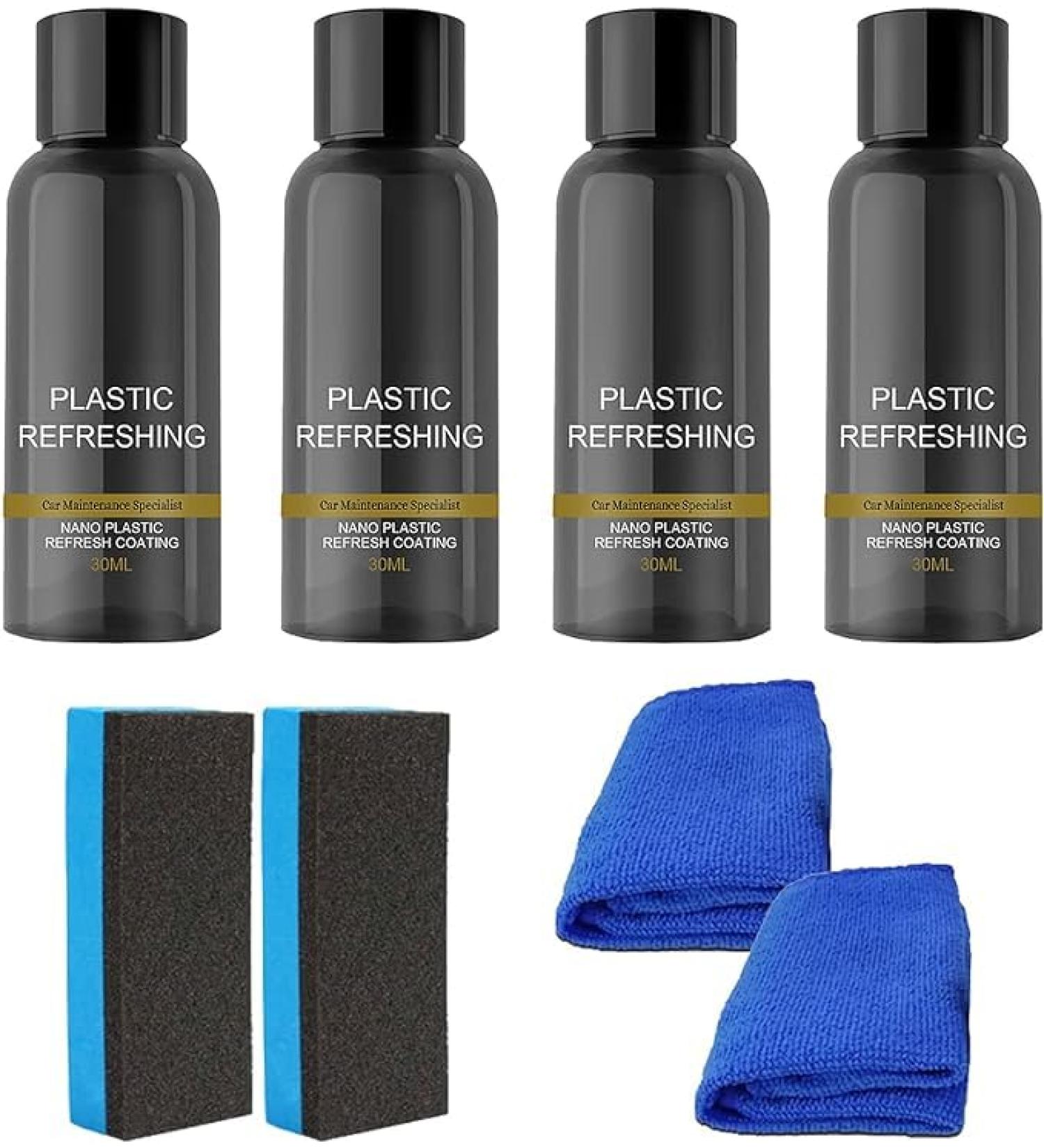 |Most Gifted| 2024 New Plastic Refreshing Coating Car Plastic Revitalizing Coating Agent Plastic Parts Refurbish Agent for Car Automotive Interior Cleaning Agent - 30ml/50ml * 1/2/3/4 (4Count (Pack of 4)*30ml) - Buy Online on GoSupps.com