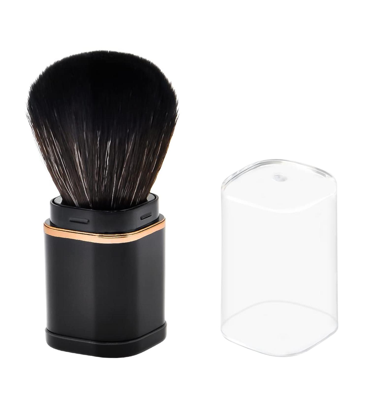 Travel Size Retractable Kabuki Brush with Cover - Portable Mini Face Makeup Brush for Flawless Powder and Blush On The Go - Buy Online on GoSupps.com