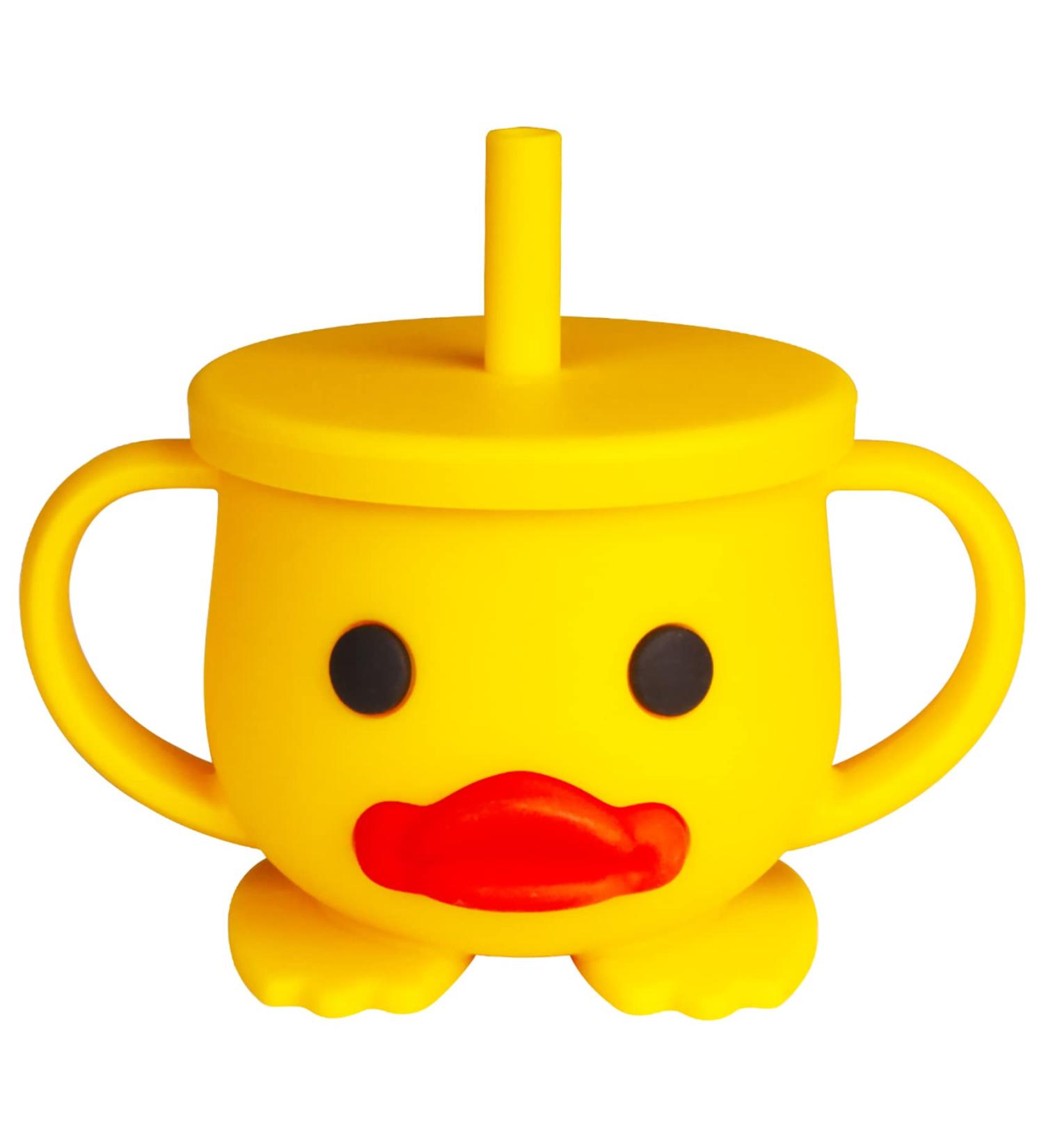 Silicone Toddler Training Sippy Cup with Lid & Double Handle - Unbreakable, 7oz, 6+ Months - Yellow - Buy Online on GoSupps.com
