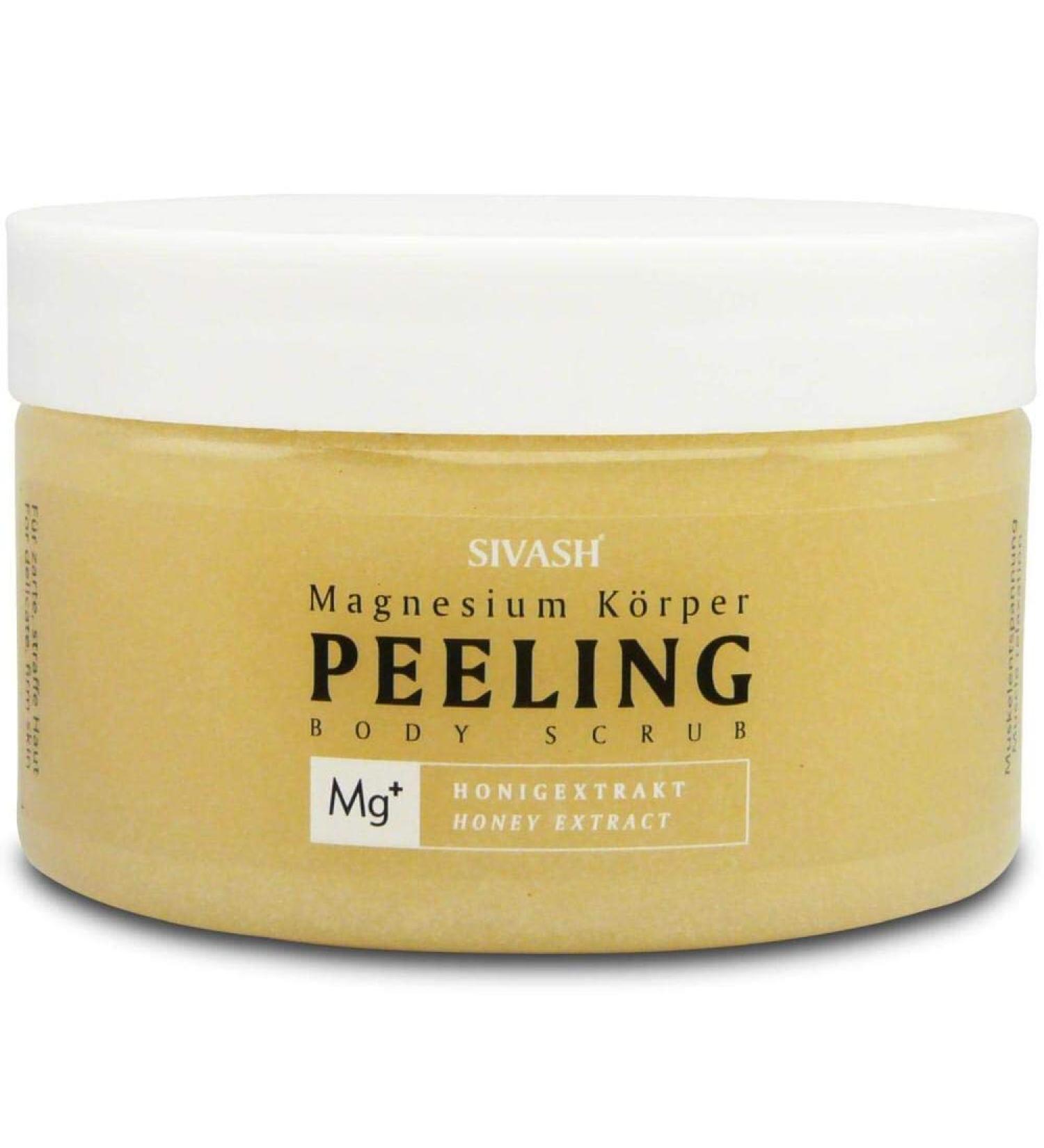 Sivash Magnesium Body Peeling Scrub with Honey Extract - 250ml | Fine Peeling for Beautiful Skin & Relaxed Muscles - International Shipping Available - Buy Online on GoSupps.com