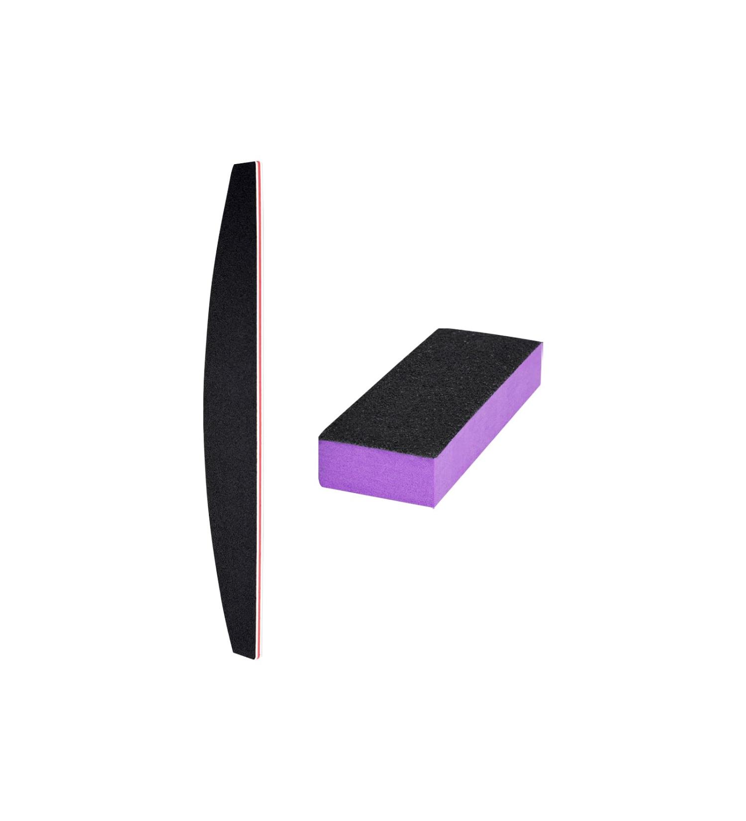Buy Reusable Black Nail File & Thin Buffer Block - Double Sided Manicure Tools (100/180 Grit) - Perfect for Buffing & Grinding | International Shipping - Buy Online on GoSupps.com