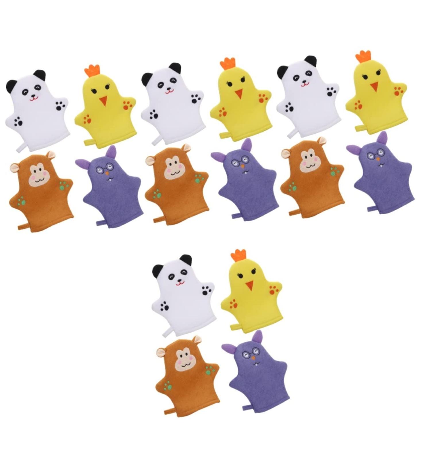 Hemoton 16 Pcs Baby Bath Gloves - Cartoon Bubble Net - Child Polyester Cotton - 22X16.5CM - Set of 8 - Buy Online on GoSupps.com