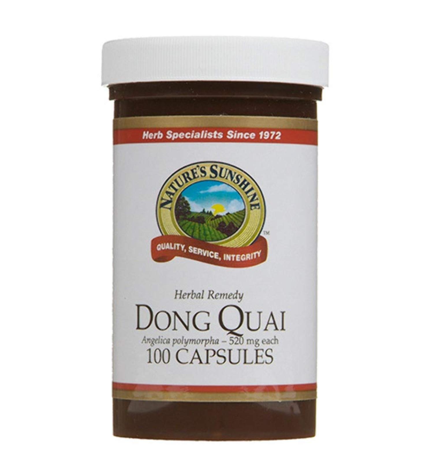 Nature's Sunshine Dong Quai, 100 Capsules, Traditionally Used to Enrich The Blood, Promote Circulation, Regulate Menstruation, Calm Nerves, and Soothe The Intestines