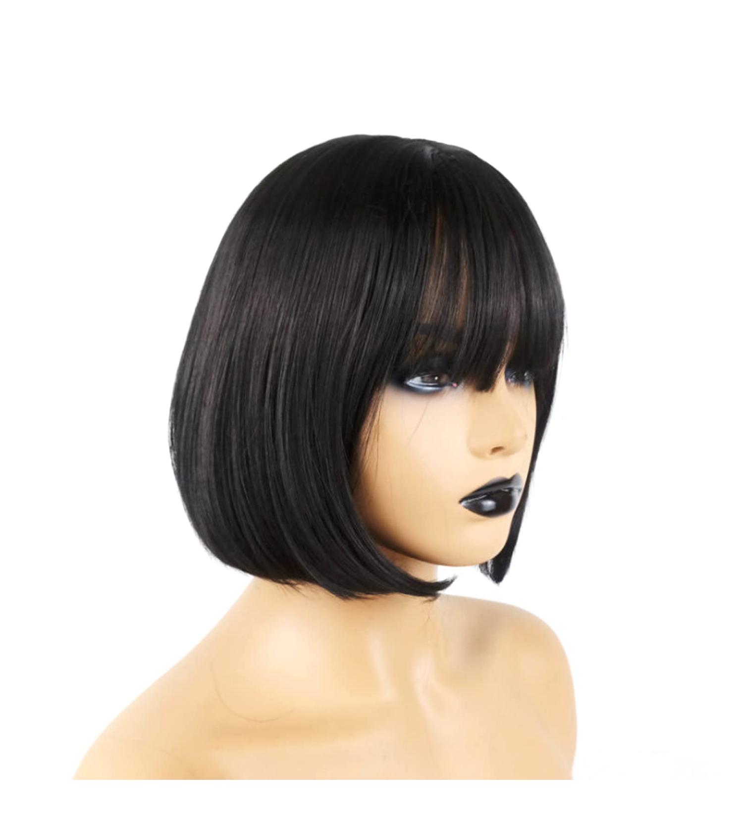 TongTaiXie Black Bob Wig - Short Length Synthetic Straight Hair for Women - Perfect for Party, Cosplay & Costume - Buy Online on GoSupps.com