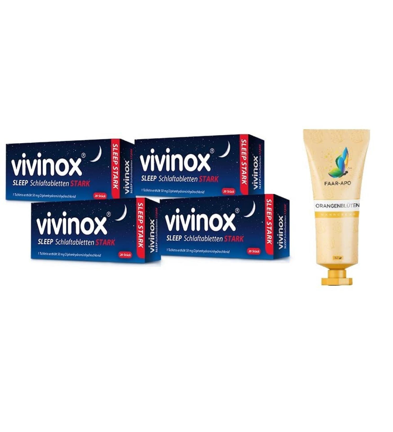 Vivinox Stark 4 x 20 Tablets Value Pack + Premium Faar-Apo Hand Cream Buy Internationally - Buy Online on GoSupps.com