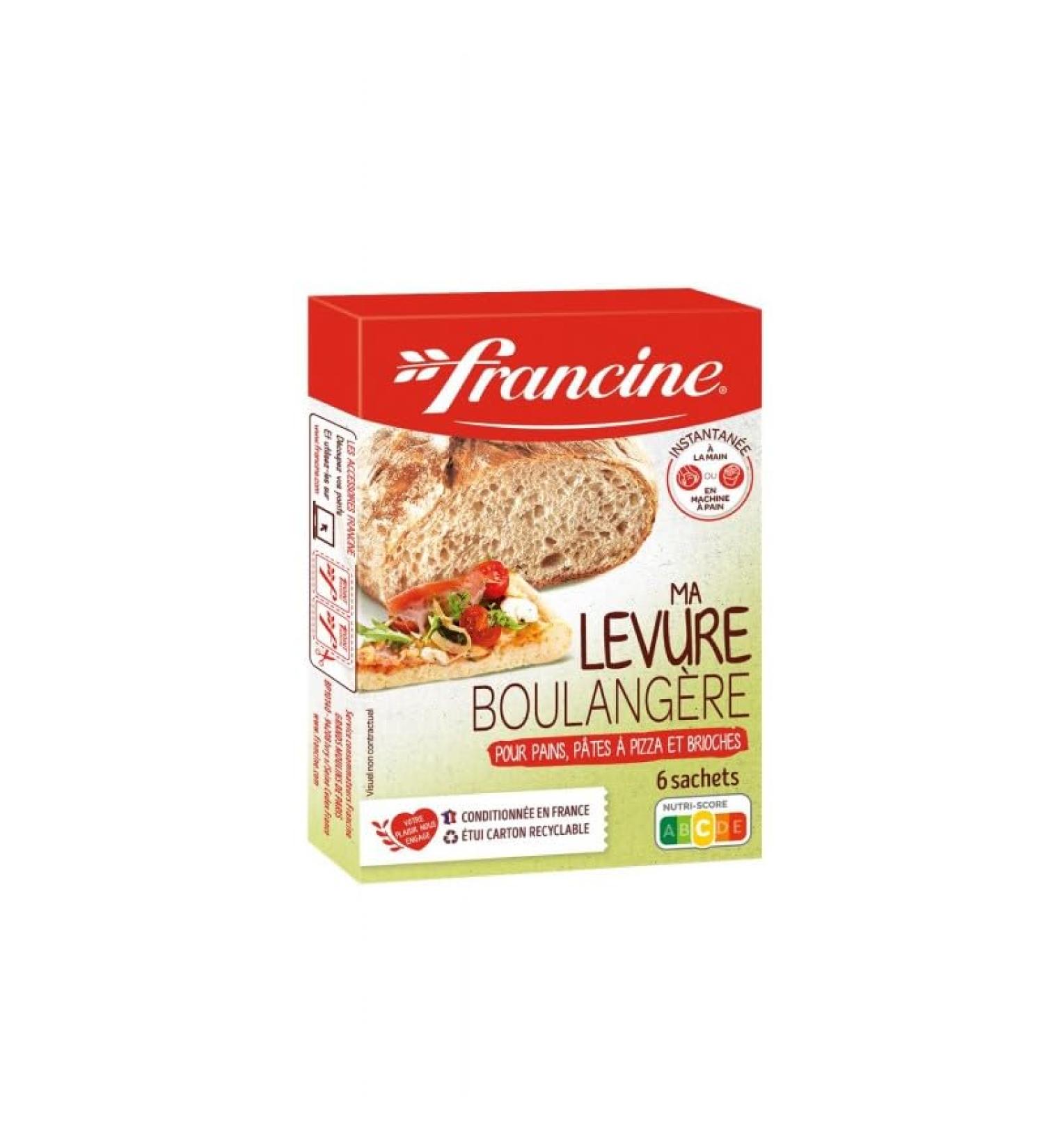 Levure Boulang re Francine - Un sachet de 30g pour une p te pain l g re et a r e - Aide la p tisserie de qualit professionnelle - Le Lot De 4