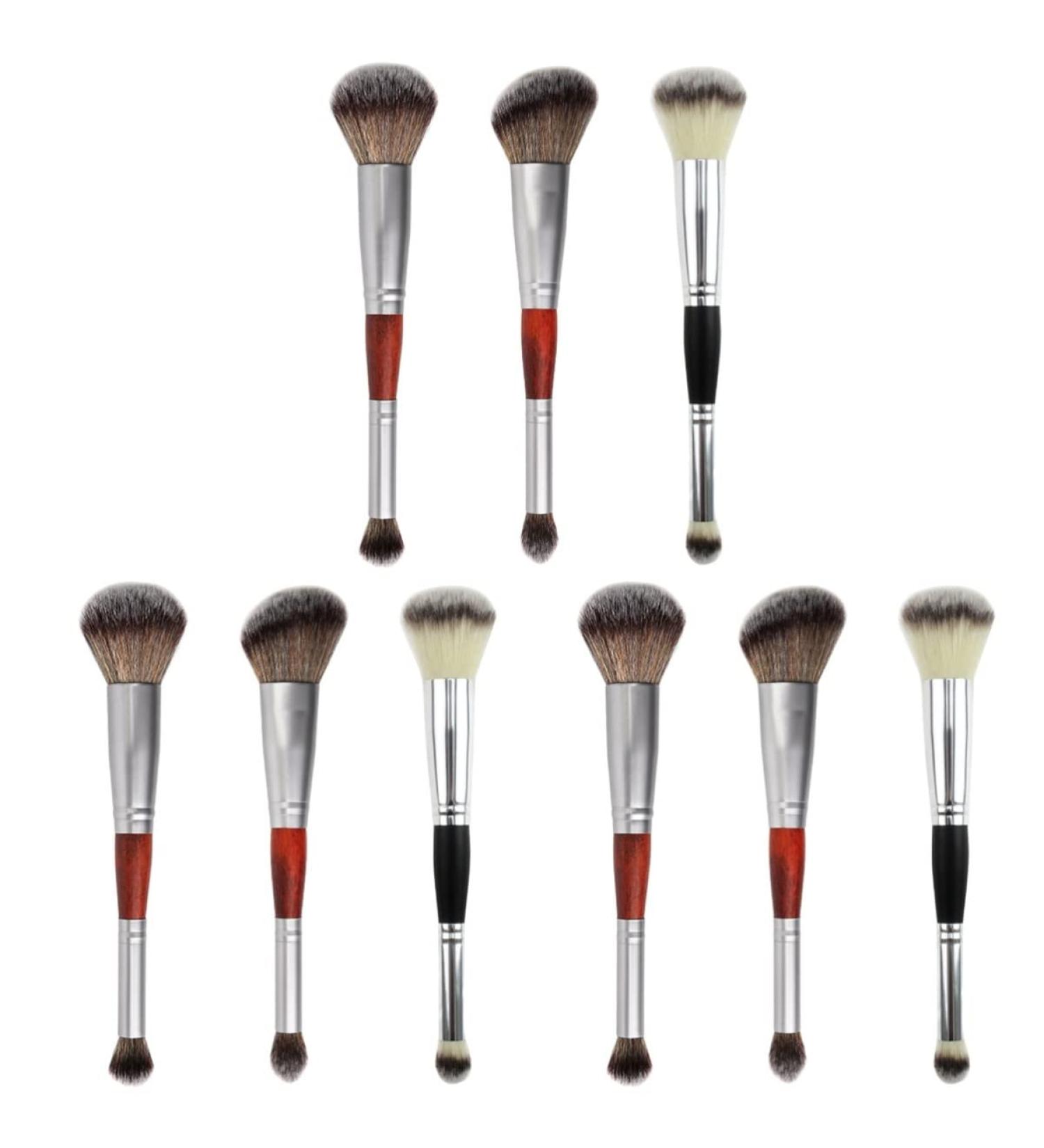 FRCOLOR 9 Pcs Double-Ended Makeup Brush Set - Premium Eyeshadow Applicators & Tools for Women - Wooden Handle Cosmetic Kit - Buy Online on GoSupps.com