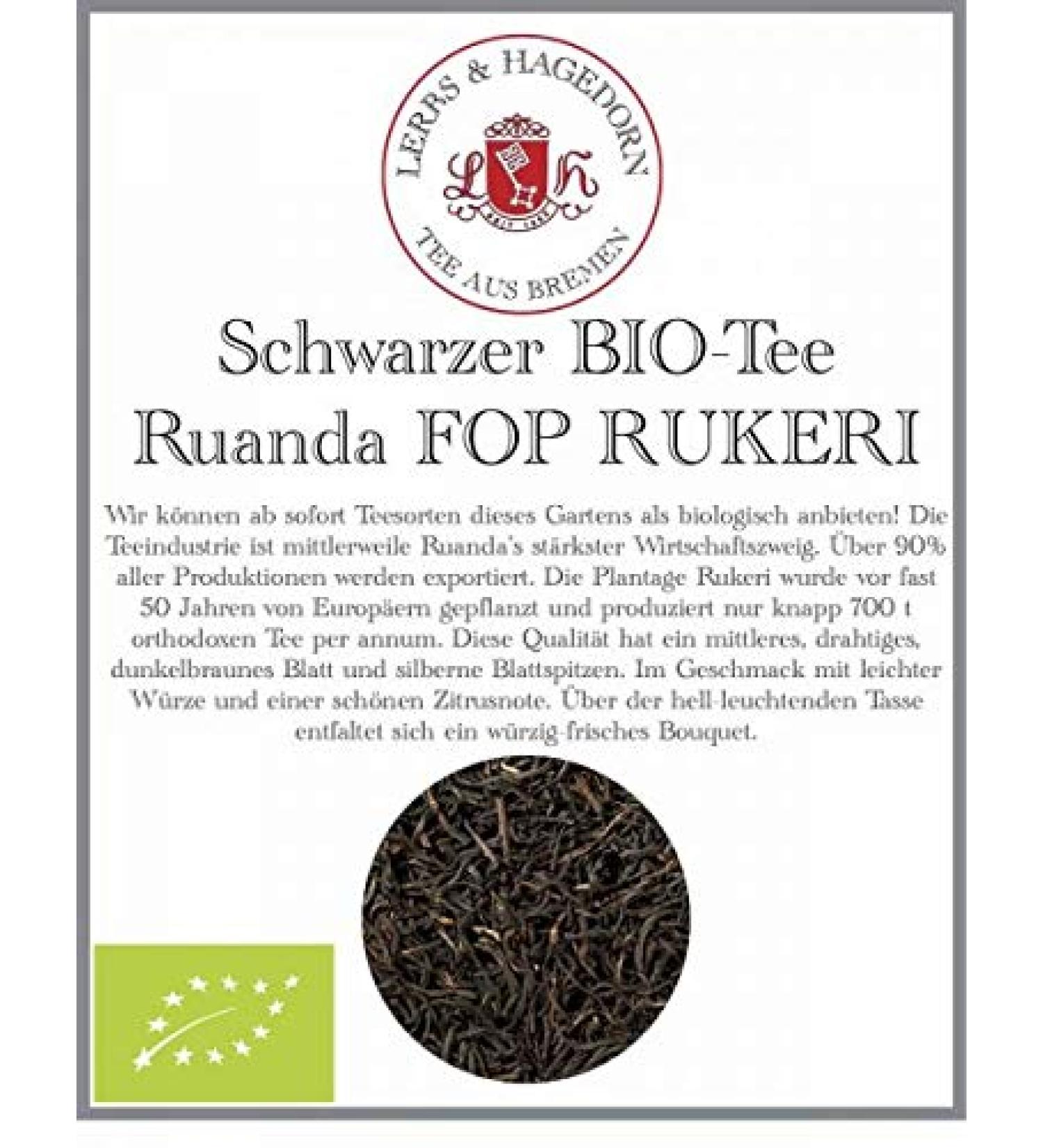  Lerbs & Hagedorn Ruanda FOP Rukeri Organic Black Tea 1 kg - Buy Online on GoSupps.com