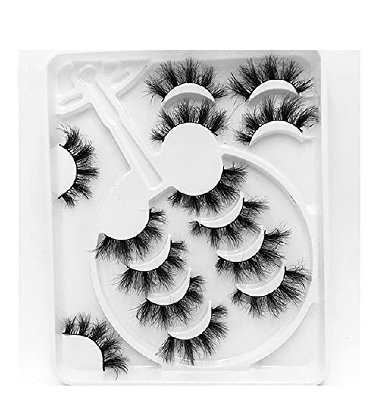 HBZGTLAD 7Pairs 3D Mink Dramatic Volume Lashes Bulk Pack - Long Wispy Natural False Lashes (JO06) - Buy Online on GoSupps.com