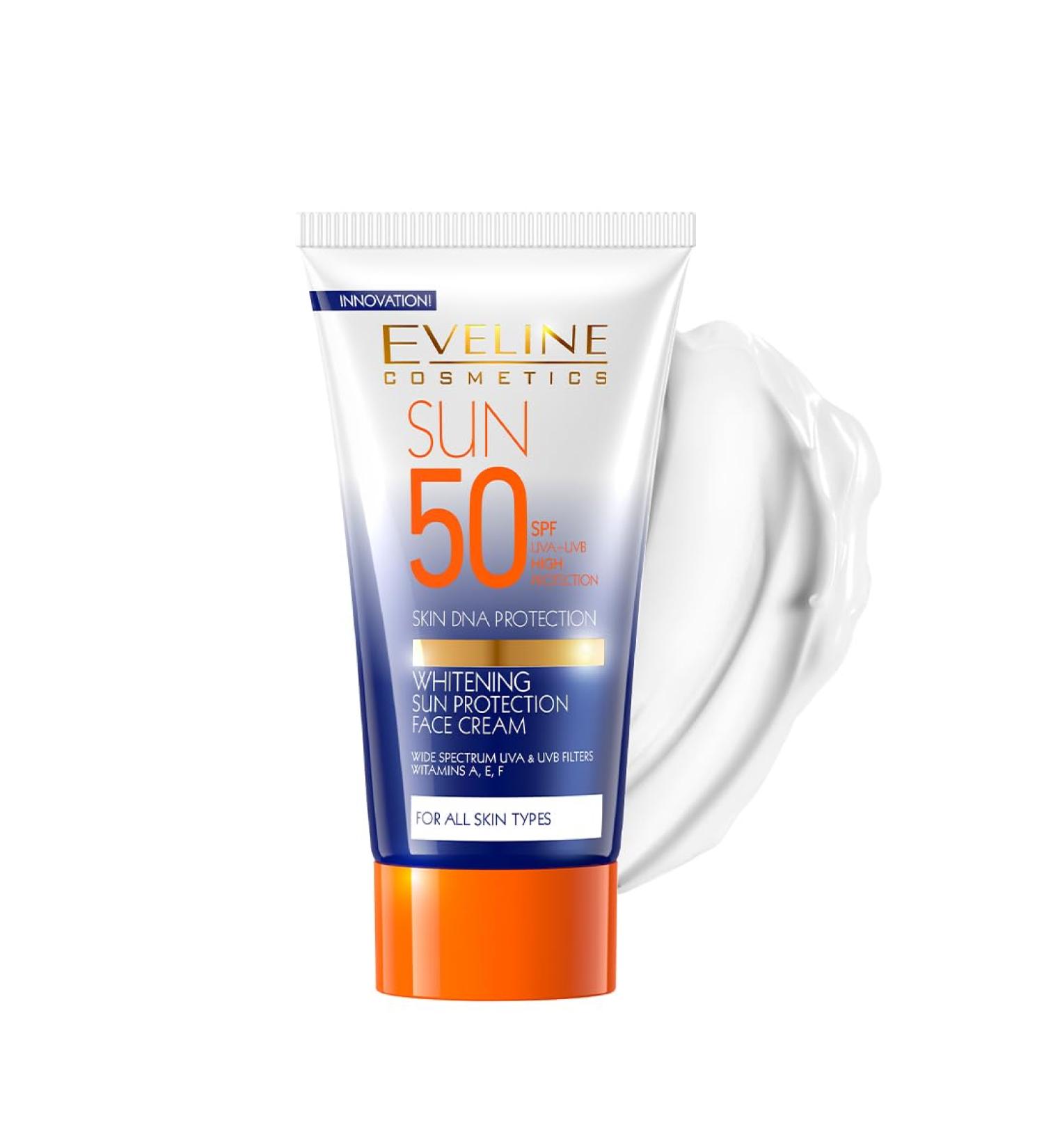 Eveline Cosmetics Sun High Protection Whitening SPF 50 Face Cream - 50ml - Buy Online on GoSupps.com