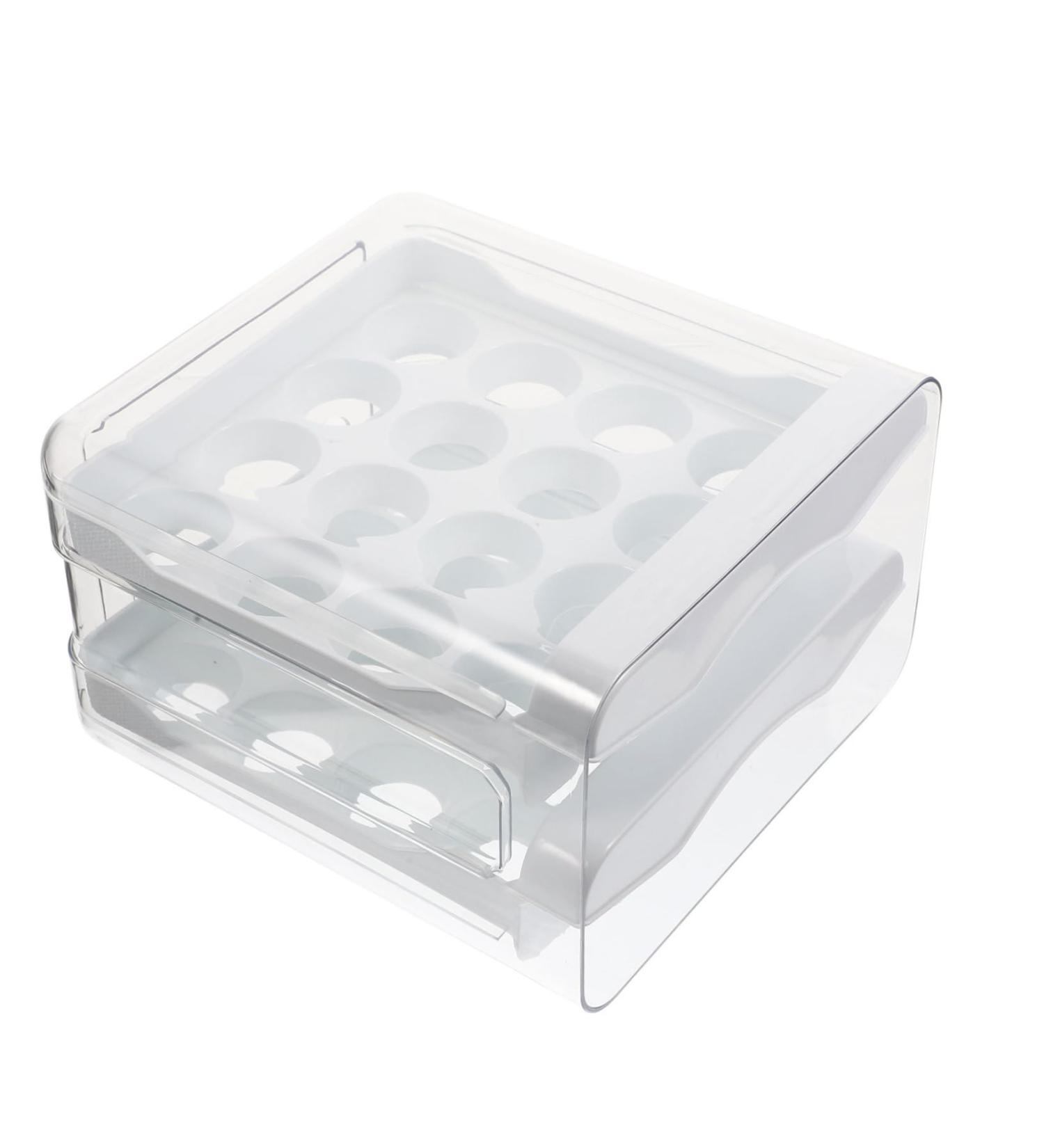 Uonlytech Egg Storage Box Eggs Drawer Thickened Egg Tray Wear-resistant Egg Tray Accessories Multifunction White 21.5x22.5x14cm - Buy Online on GoSupps.com