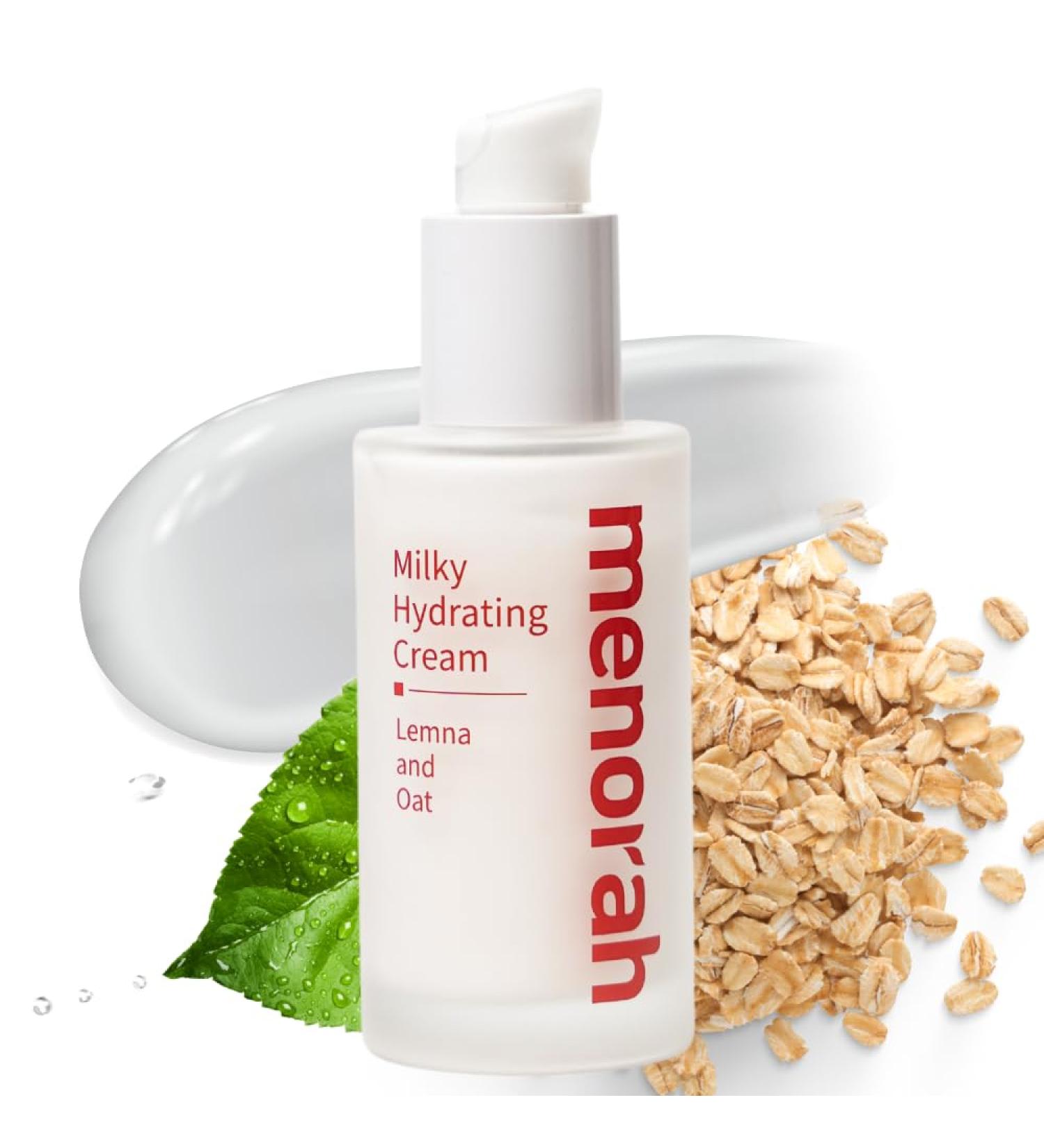 Menorah Skincare Milky Hydrating Cream - Ultra Lightweight Facial Lotion with Lemna & Oat | Natural Moisturizer for Skin Brightening - Daily Beauty Routine - Buy Online on GoSupps.com