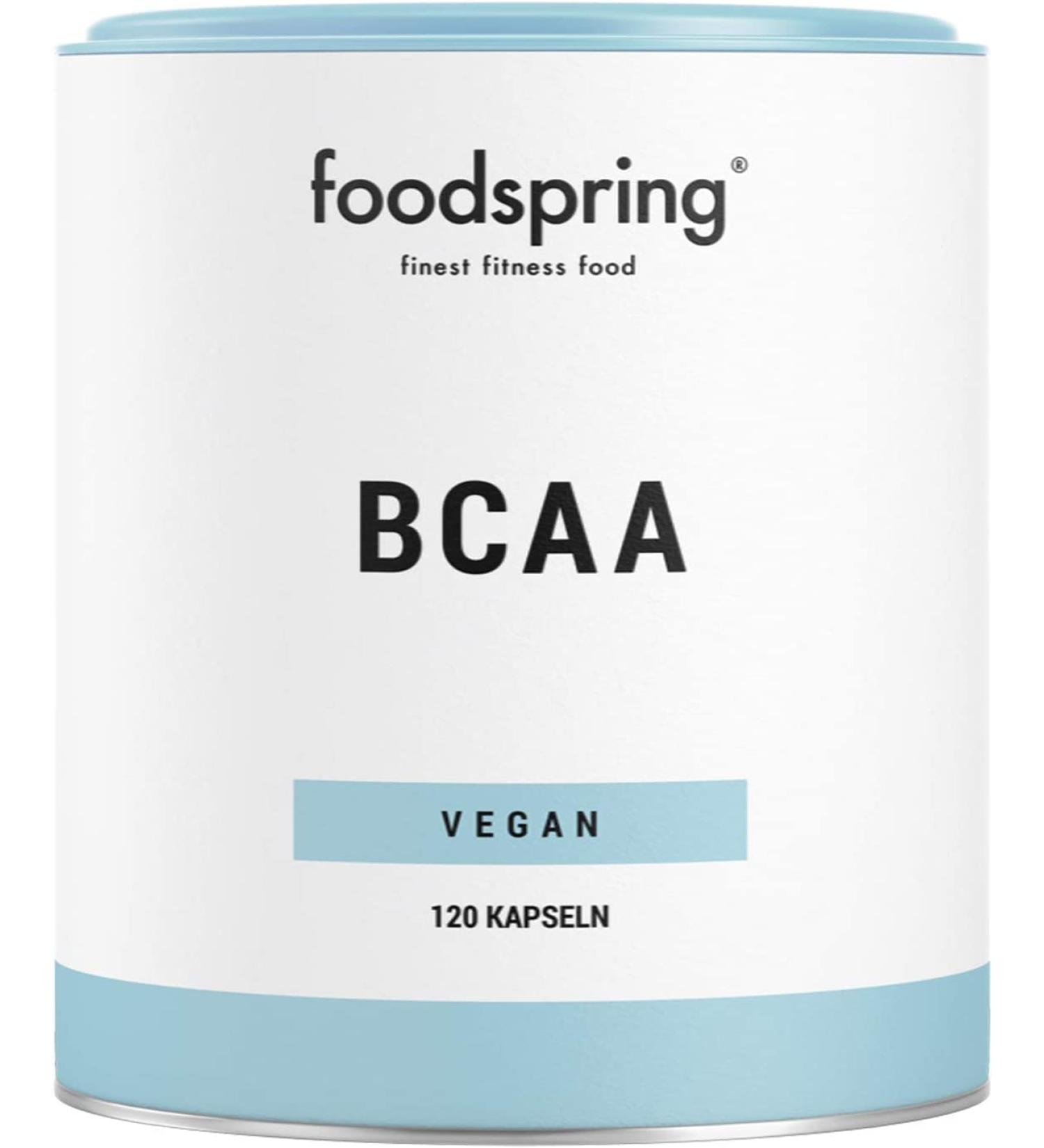 Buy foodspring BCAA Capsules - 120 Vegan Capsules | Essential Amino Acids 2:1:1 for Muscle Recovery | International Shipping - Buy Online on GoSupps.com