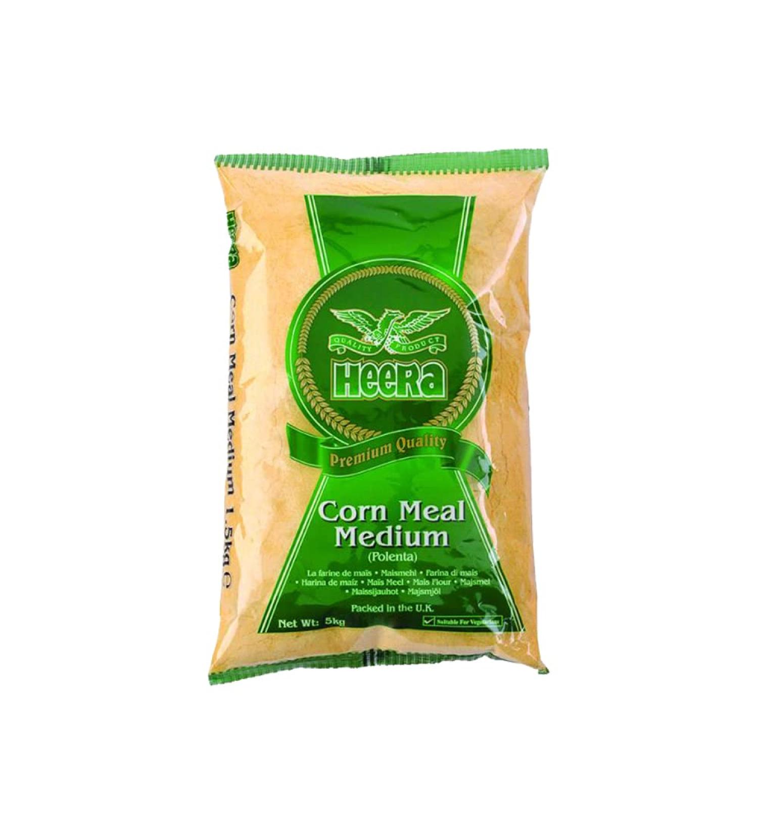 Heera Corn Meal Medium (5kg) (Pack of 1) - Kitchen Essentials - With High Fibre - Grocery and Pantry - Ready to Cook