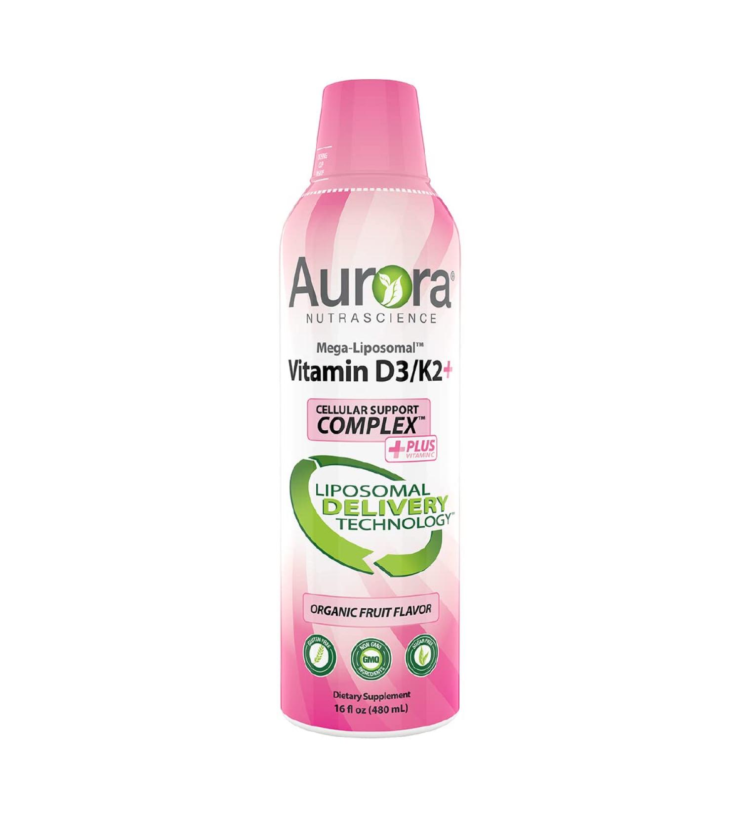 Aurora Nutrascience Mega-Liposomal Vitamin D3 - Organic Fruit Flavor, 9000 IU, 16 fl oz - Buy Online on GoSupps.com