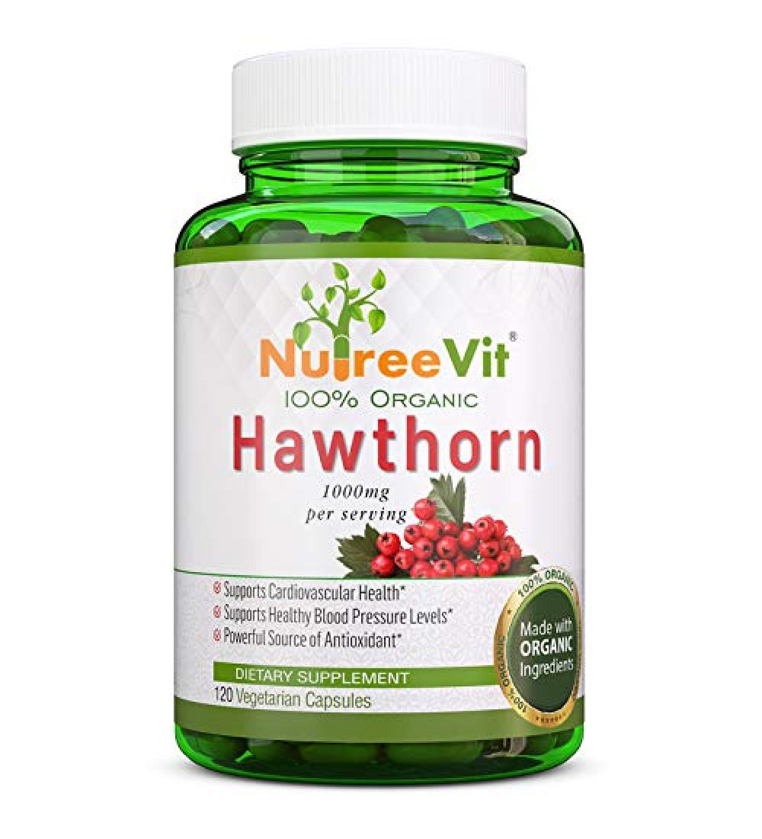 NutreeVit 100% Organic - Hawthorn Berry Powerful Superfood Formula (240 Capsules)