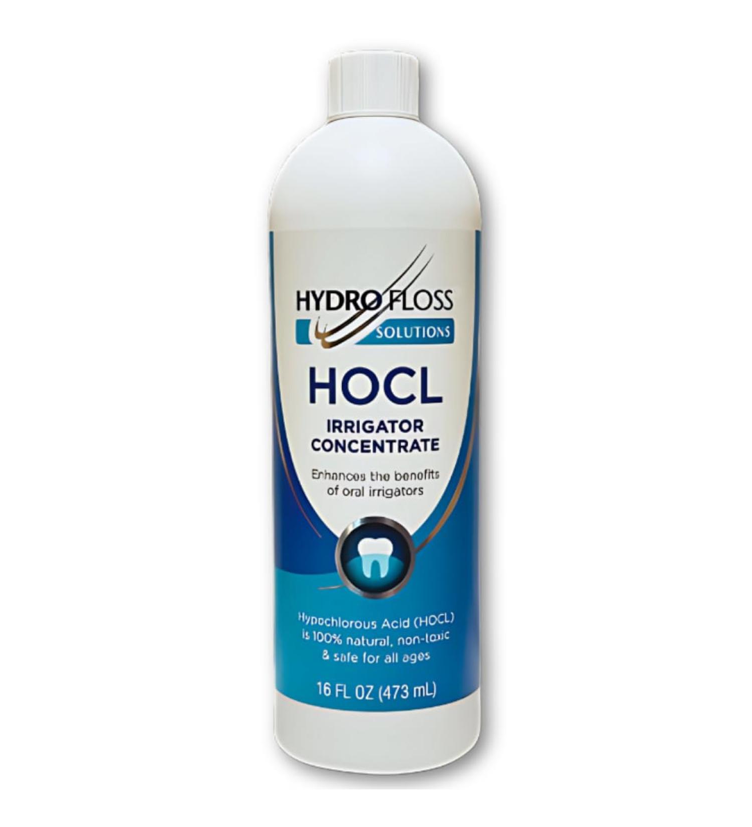 Hydro Floss Solutions HOCL Oral Irrigator Concentrate Gentle Additive & Mouth Rinse for Fresh Breath and Daily Oral Care Alcohol-Free Formula 16 oz - Buy Online on GoSupps.com