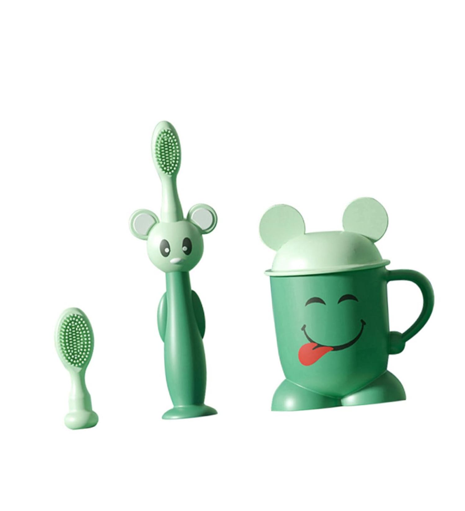 Partykindom Soft Children's Toothbrush Set - Ideal Newborn & Infant Oral Care with Suction Cup Design - Buy Online on GoSupps.com