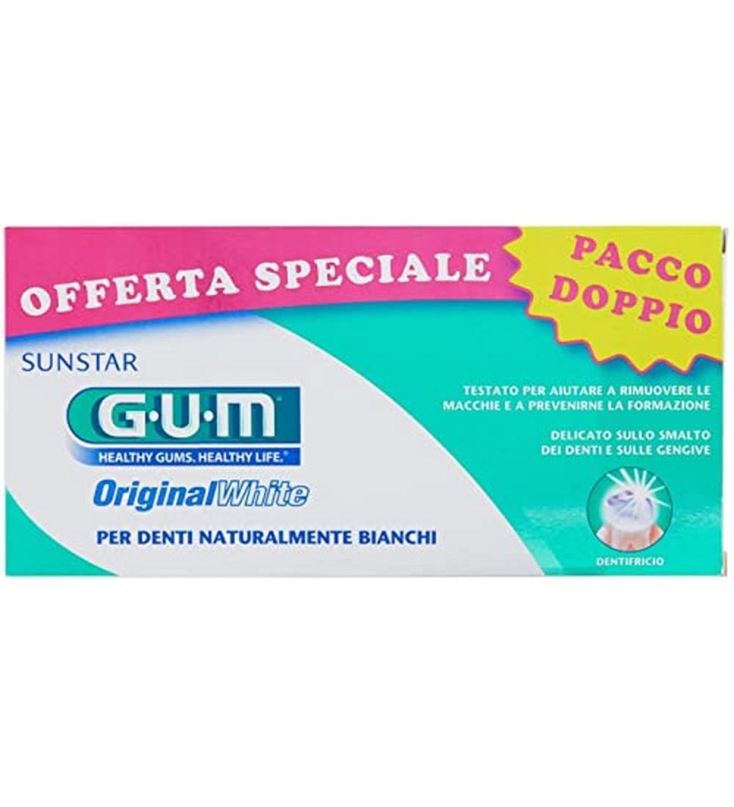 Gum Original White Pasta Dent 2 x 75ml - Premium Teeth Whitening Gel for Bright Smiles | Fast International Shipping - Buy Online on GoSupps.com