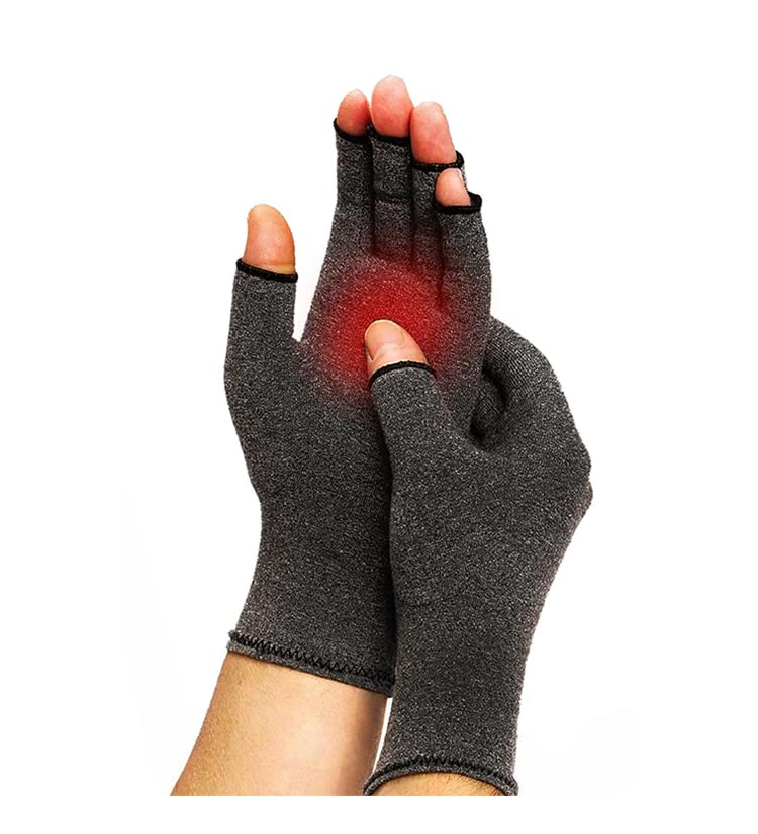 Hotcakes Compression Gloves for Arthritis Relief - Elastic Support for Carpal Tunnel & Hand Pain - Grey XL - Buy Online on GoSupps.com