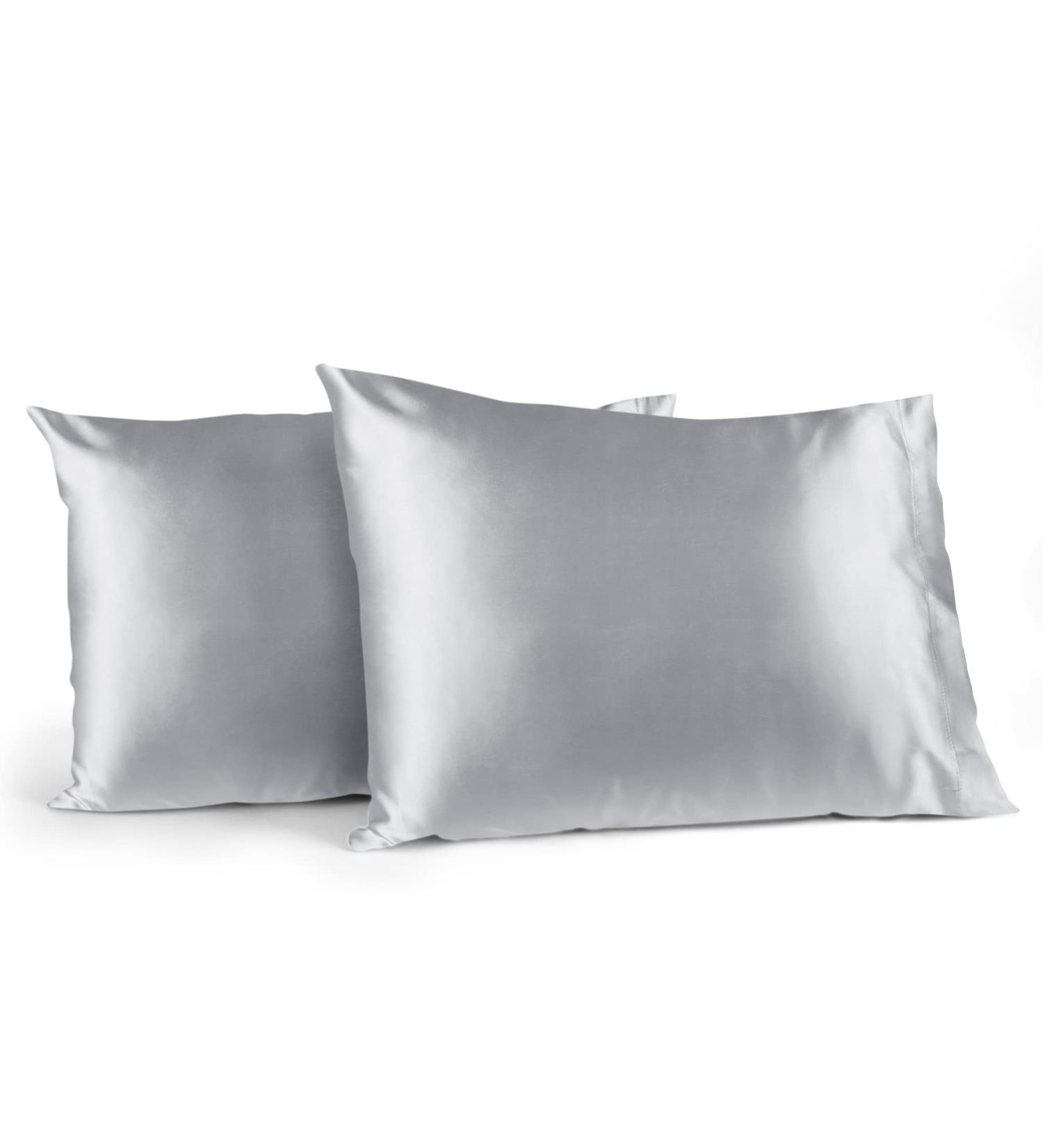 Al Ahmedani Linen Gray Satin Pillow Case 20x26 inches - Silver Gray Standard - Buy Online on GoSupps.com