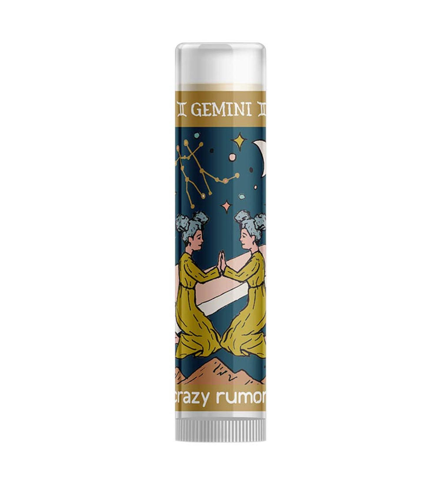 Crazy Rumors Gemini (Air Blend) Zodiac Soothing Lip Balm Stick for Dry Lips 100% Natural and Vegan 4g