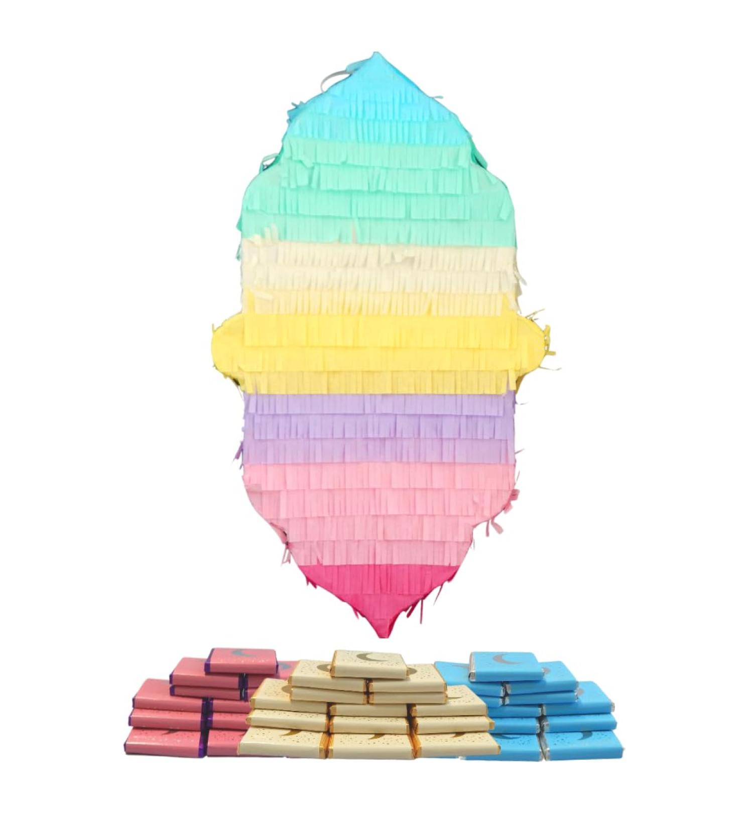 Lantern Piñata and Chocolate Squares – Multicolor
