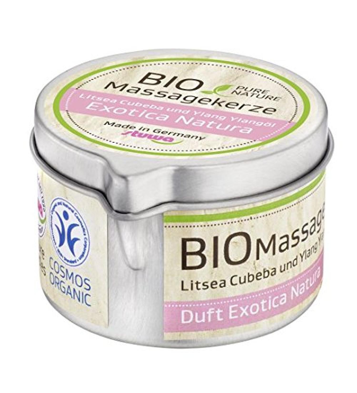 Organic massage candle with pourer 100ml Exotica Natura