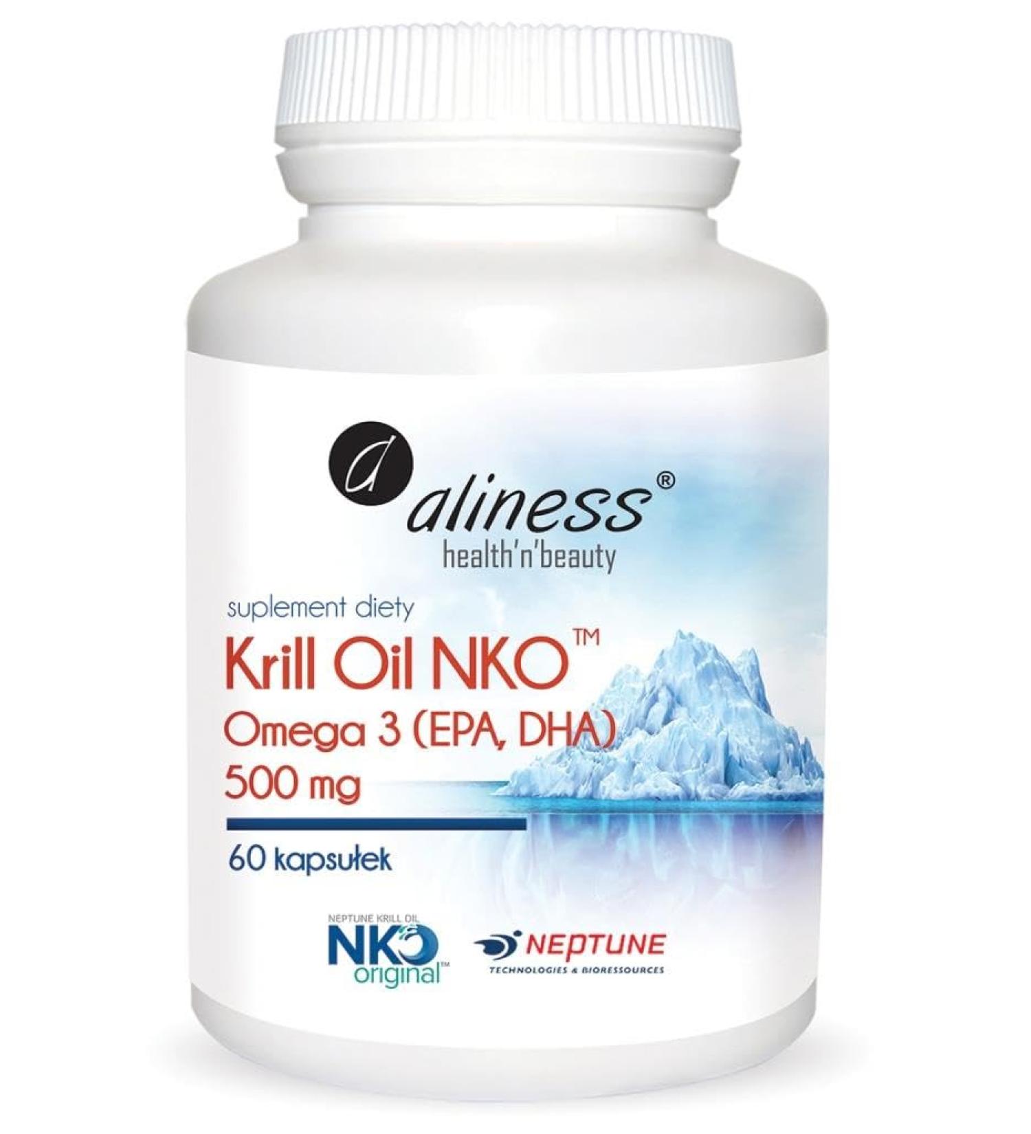 Aliness Omega 3 krill oil NKO krill oil 500mg 60 capsules Aliness