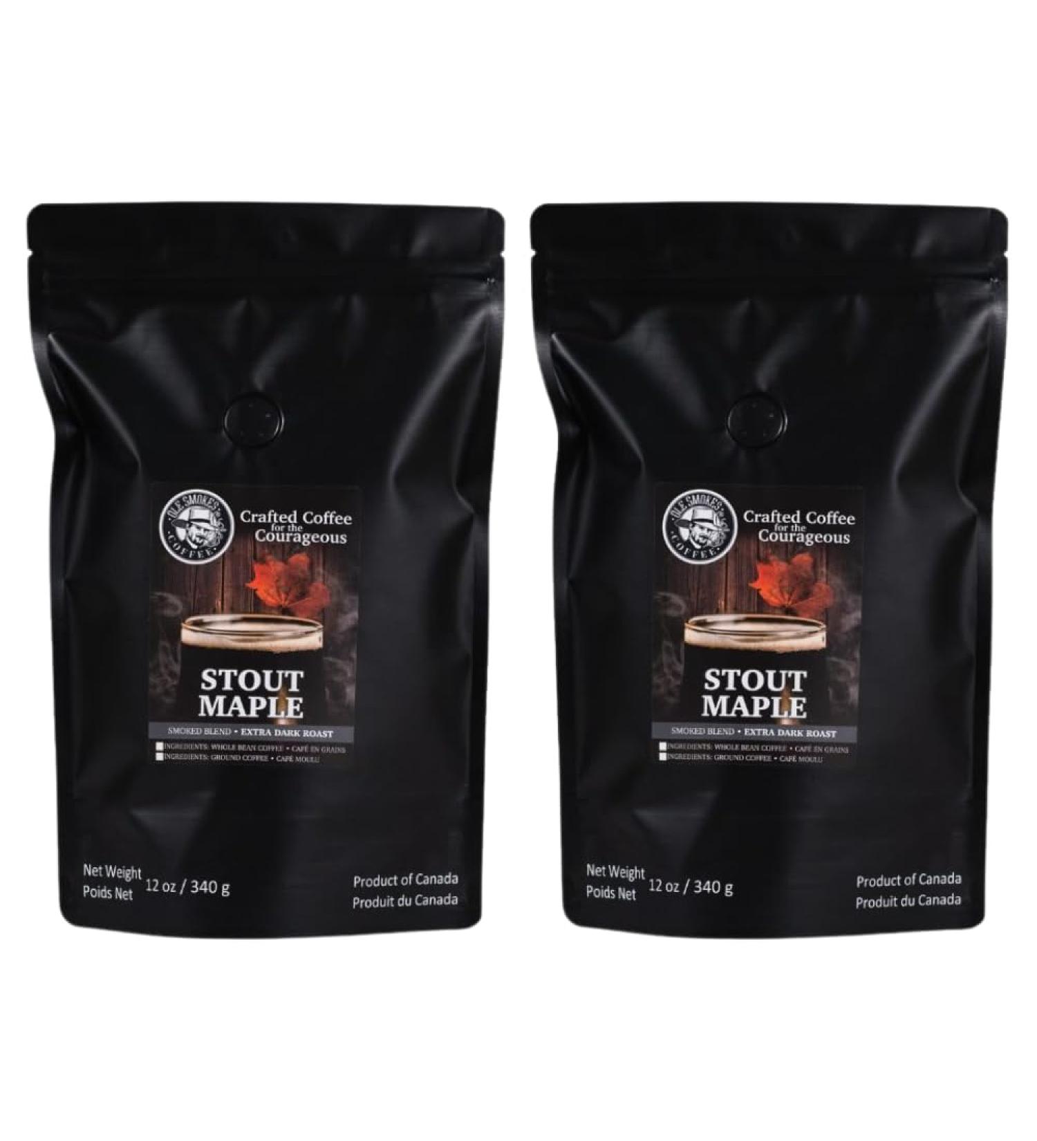 OLE Smokes Coffee | Whole Bean Coffee | Extra Dark Roast | Smoked Blend | Stout Maple | 12 OZ Bag | Pack of 2 - Buy Online on GoSupps.com