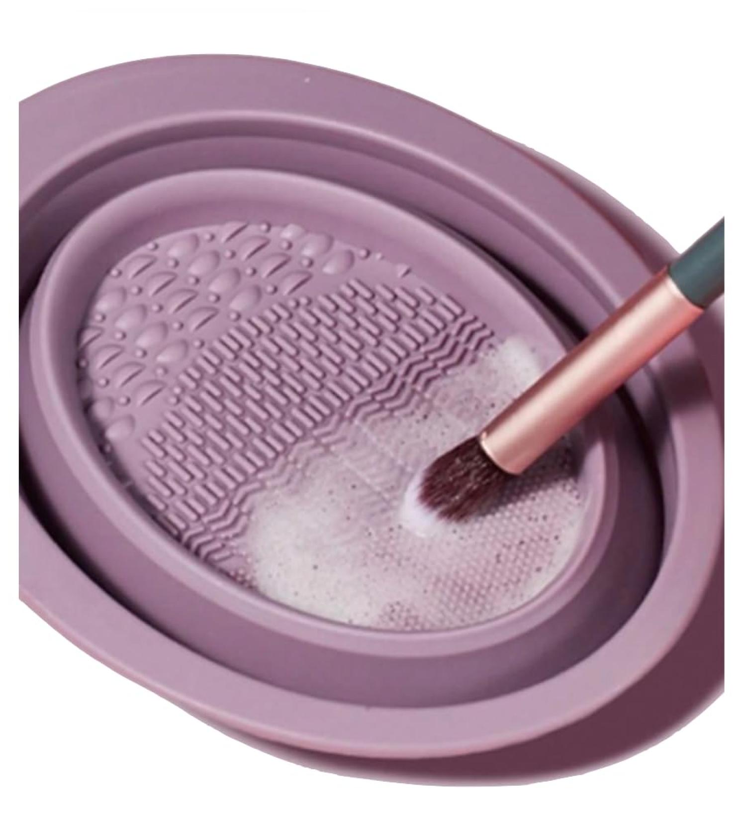 Makeup Brush Cleaning Pad Silicone Portable & Foldable Lilac - Buy Online on GoSupps.com