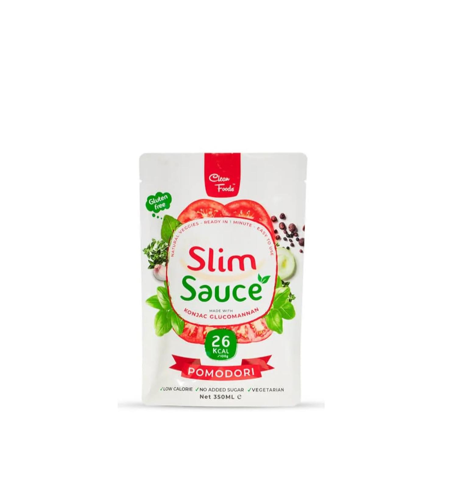CleanFoods SlimSauce Pomodori 350 ml I Tomato Sauce with Only 26 Calories/100 g I Natural Ingredients GMO Free I No Sugar Added Gluten Free Calorie Low - Buy Online on GoSupps.com
