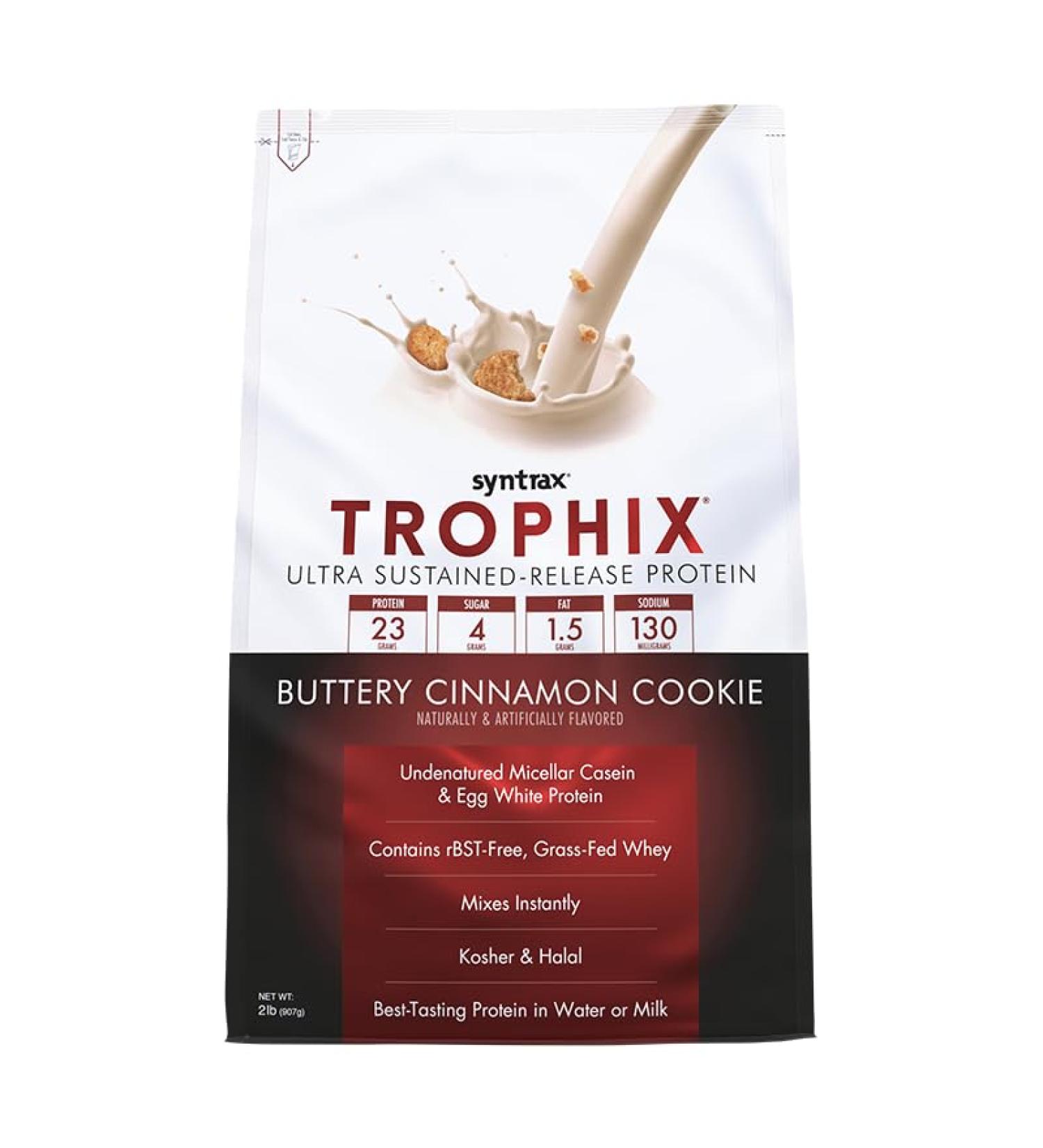 Syntrax Nutrition Trophix Protein Powder - Ultra Sustained-Release Real Cookie Pieces Buttery Cinnamon 2 lbs International Shipping Available - Buy Online on GoSupps.com