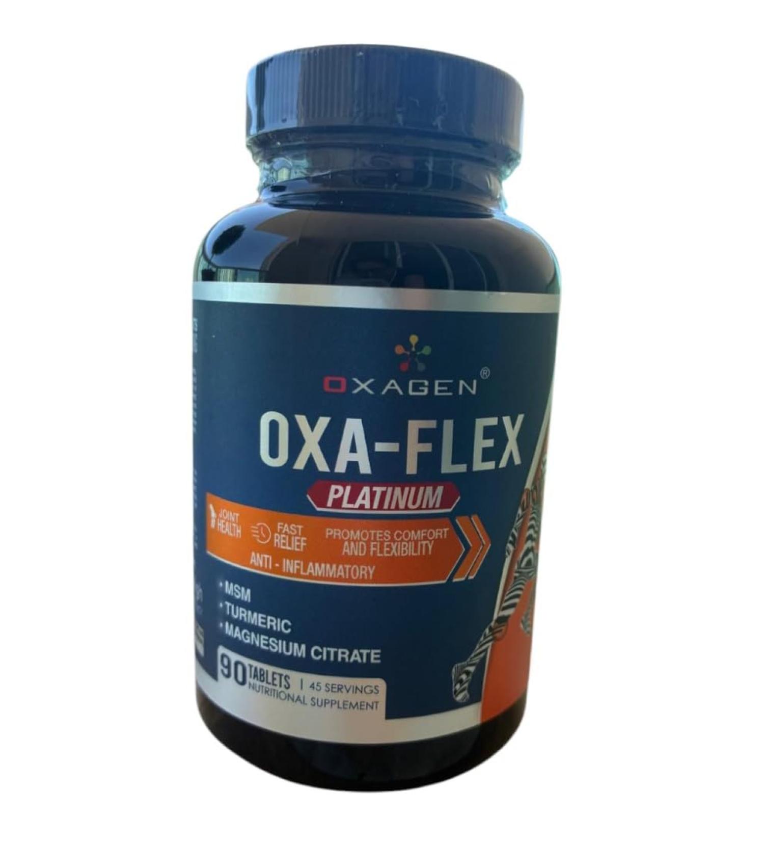 OXAFLEX PLATINUN - Magnesium (Citrate) Curcuma Longa MSM Methyl sulfonyl Methane 1 a Day Anti-inflamatory regenerating Anti-Aging